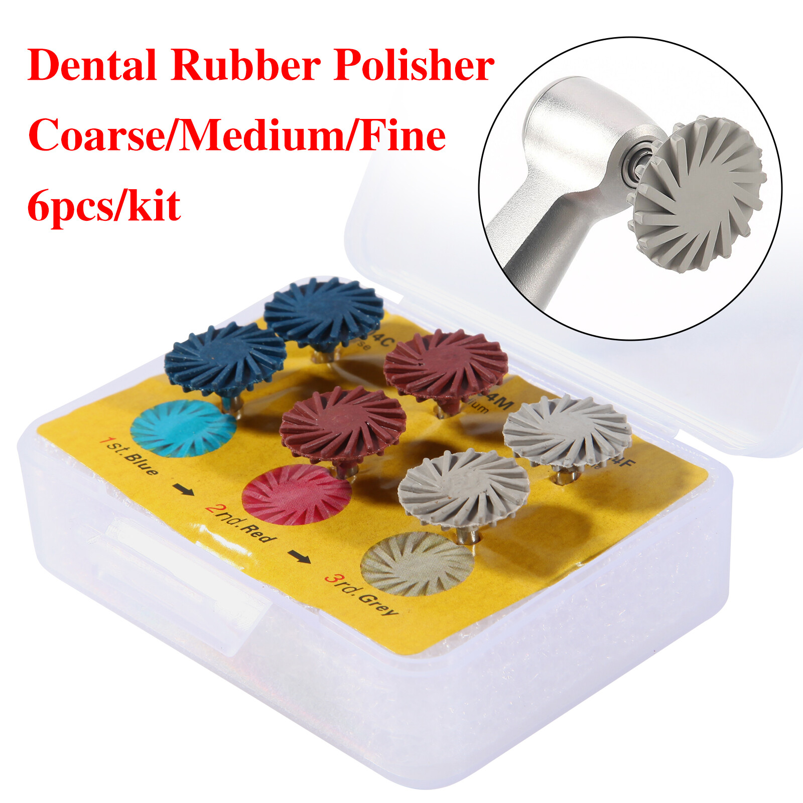 6pcs/box Dental Polish Kit Composite Resin Polishing Disc Spiral Polish Wheel