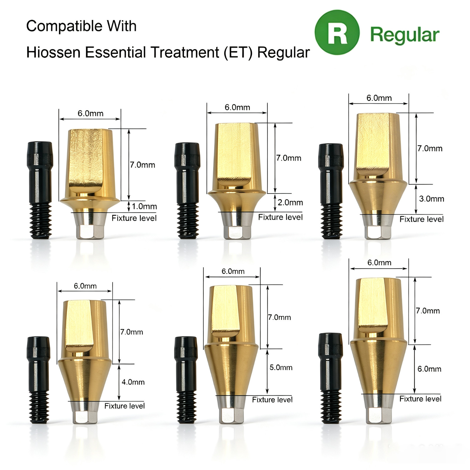 US Dental ET Straight Abutment Hex fit Hiossen ET Osstem TS Mini/Regular