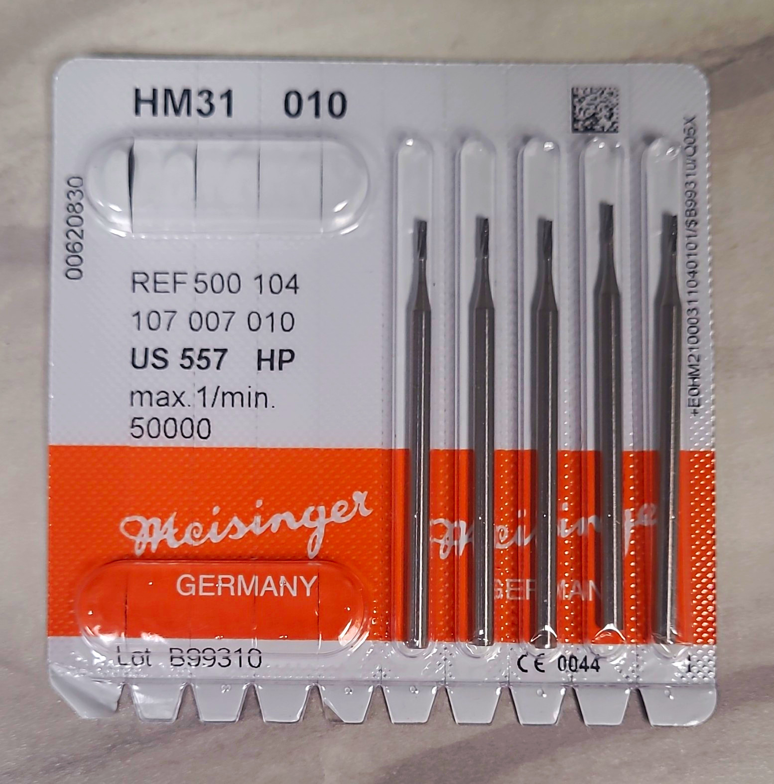 Meisinger HM31 010 Carbide Trimming/Finishing Bur HP (Long Straight) Shank