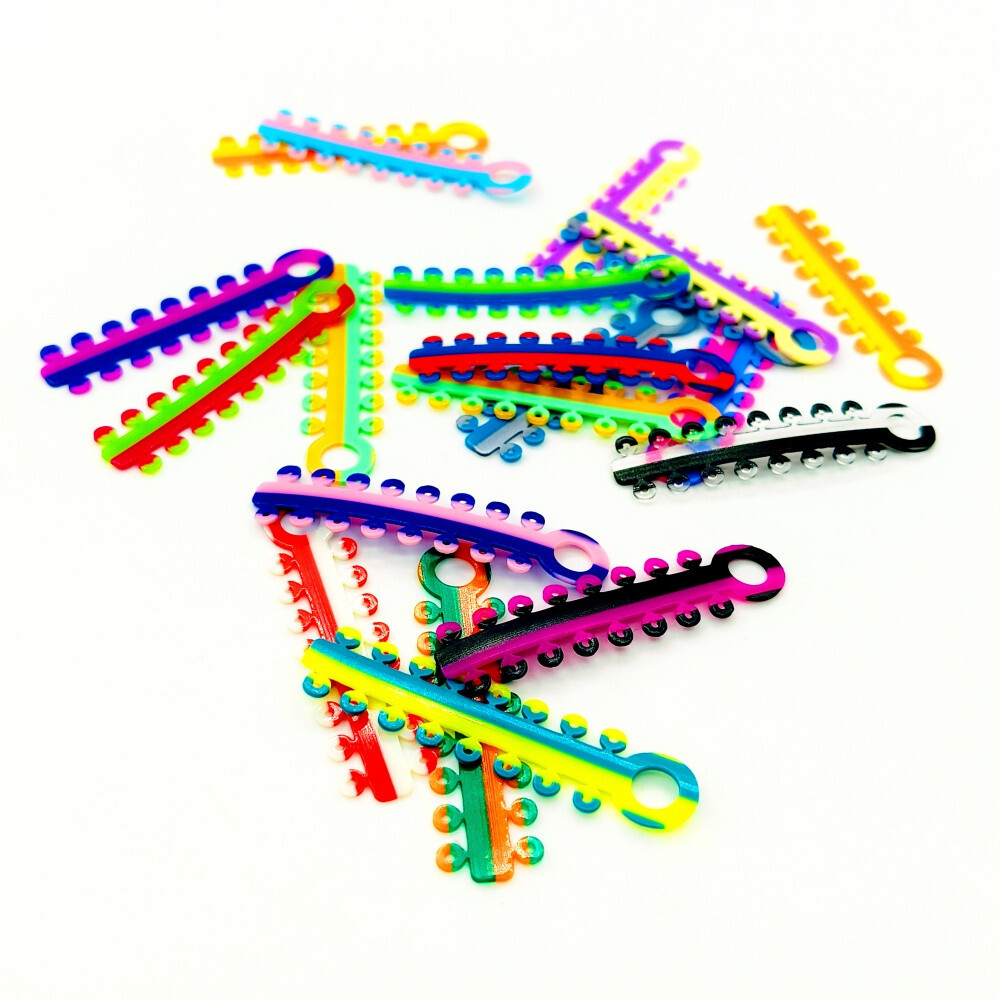 2 Sizes Dental Orthodontic Ligature Ties Elastic Rubber Band Brace Mixed Color