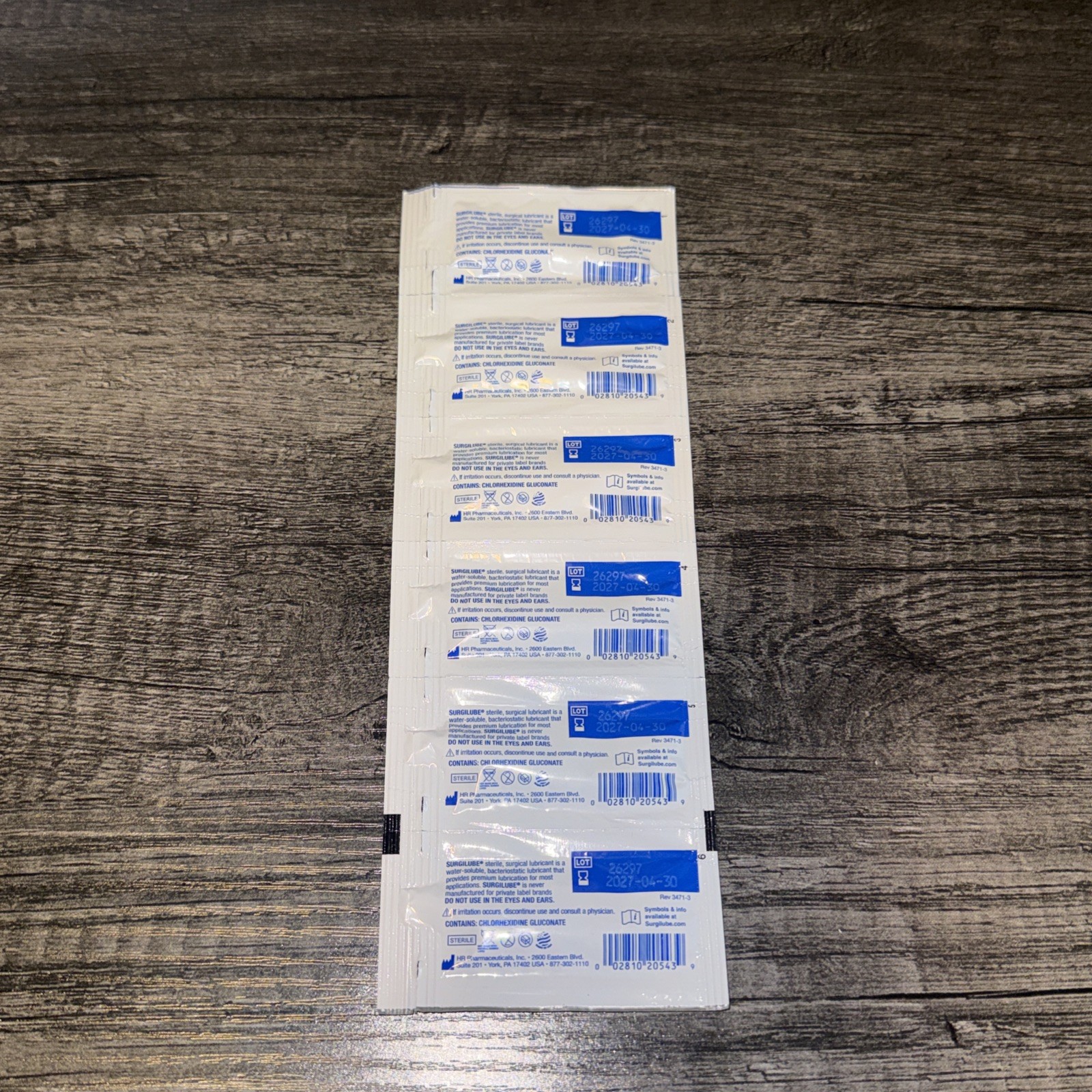 Surgilube Surgical Lubricant Sterile Bacteriostatic Jelly Foil Pac 3g 144 Count