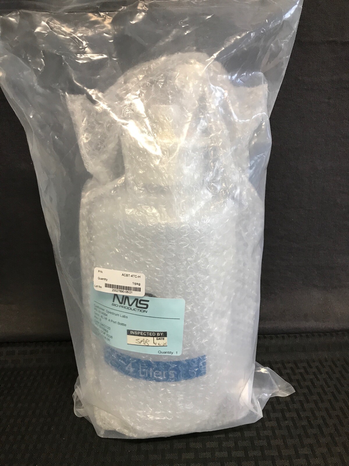 New REPLIGEN 4L 4000mL High Flow Reservoir Bottle Non-Sterile 3/8” HB ACBT-4TC-H