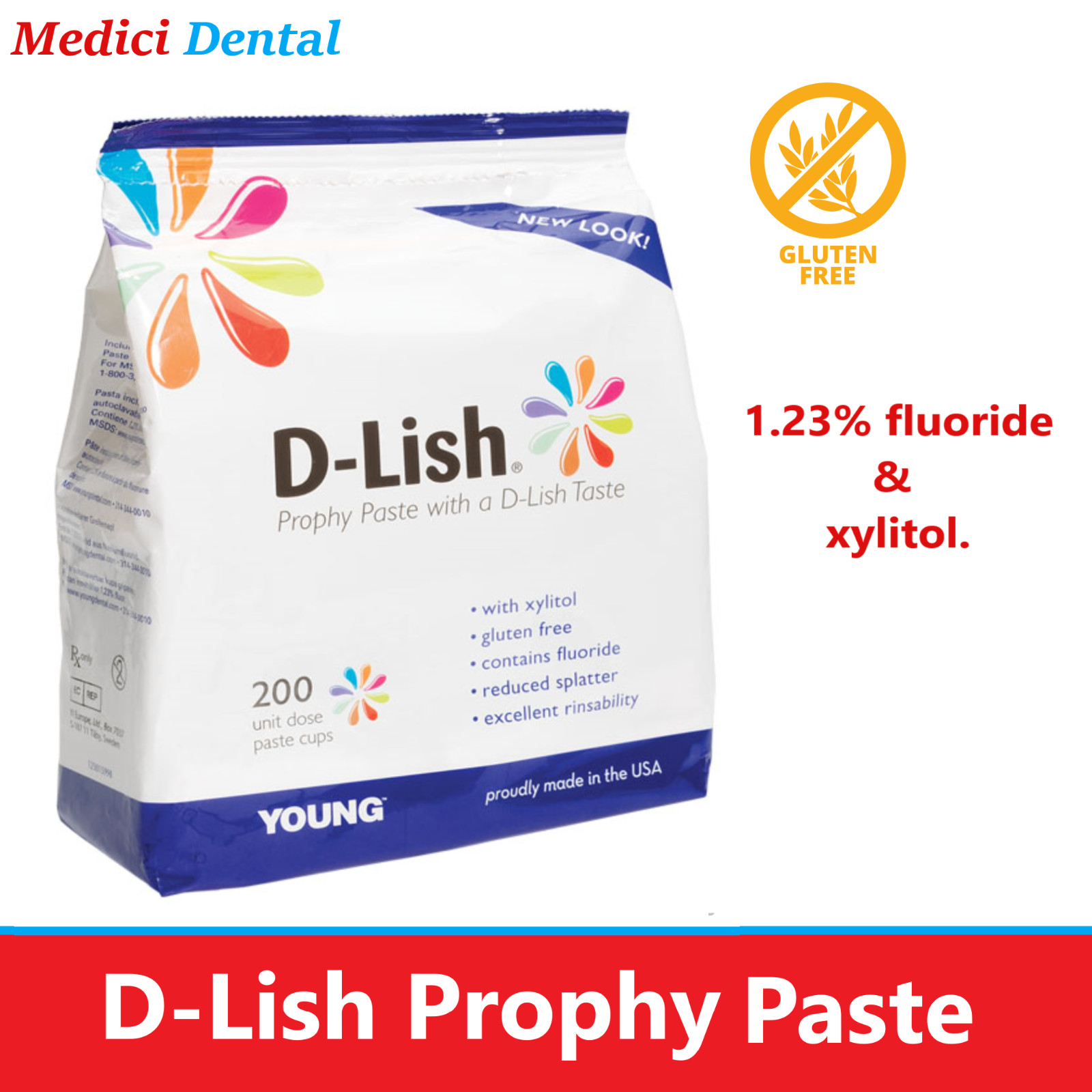 Dental Prophy Paste D-Lish Prophy Paste Coarse Medium Fine Assorted – 200/Bx