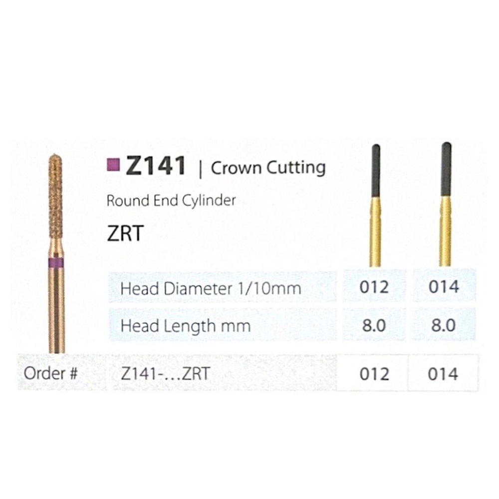 Dental Round End Cylinder Z141 FG ZirconIT ZRT Diamond Burs Stainless Steel