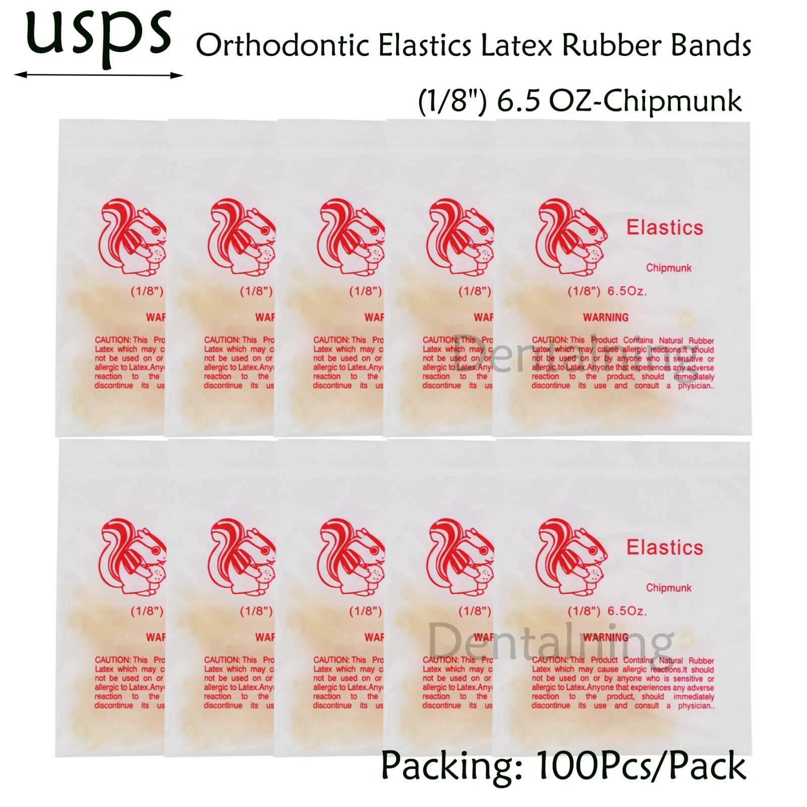 US Dental Ortho Elastics Latex Braces Orthodontic Rubber Bands 3.5 5.0 6.5 OZ
