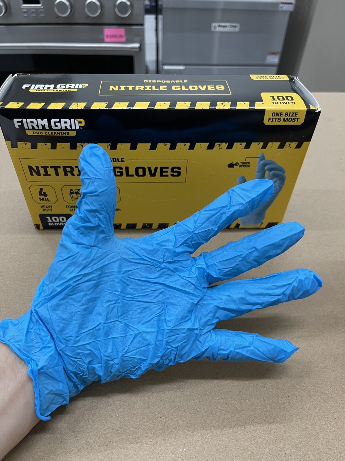 Firm Grip Pro Cleaning Disposable Heavy Duty Nitrile Gloves 100-Count One Size