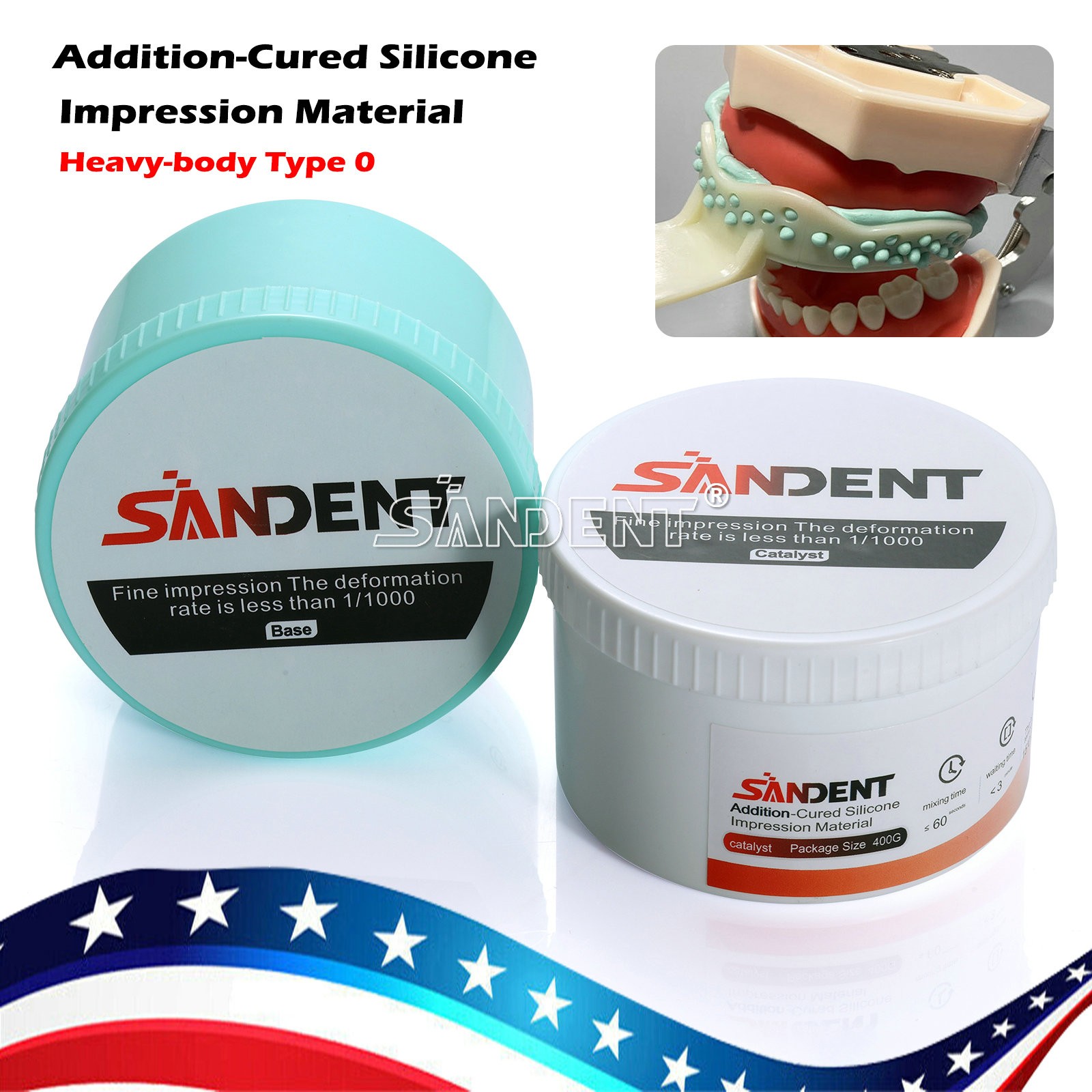 Dental Putty Fast Set PVS VPS Impression Material Base 2 x 400 ml