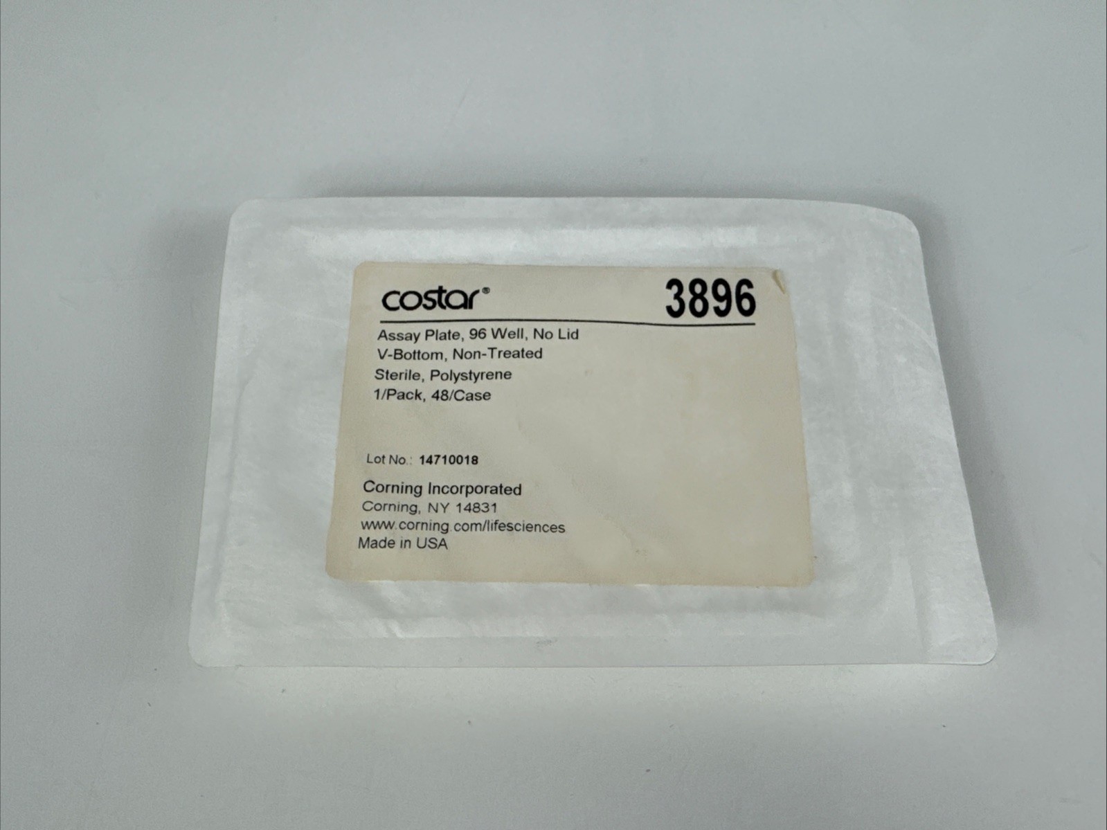 Corning Costar REF 3896 Microplate 96 Well V bottom 380 µL Lot 31 PCS