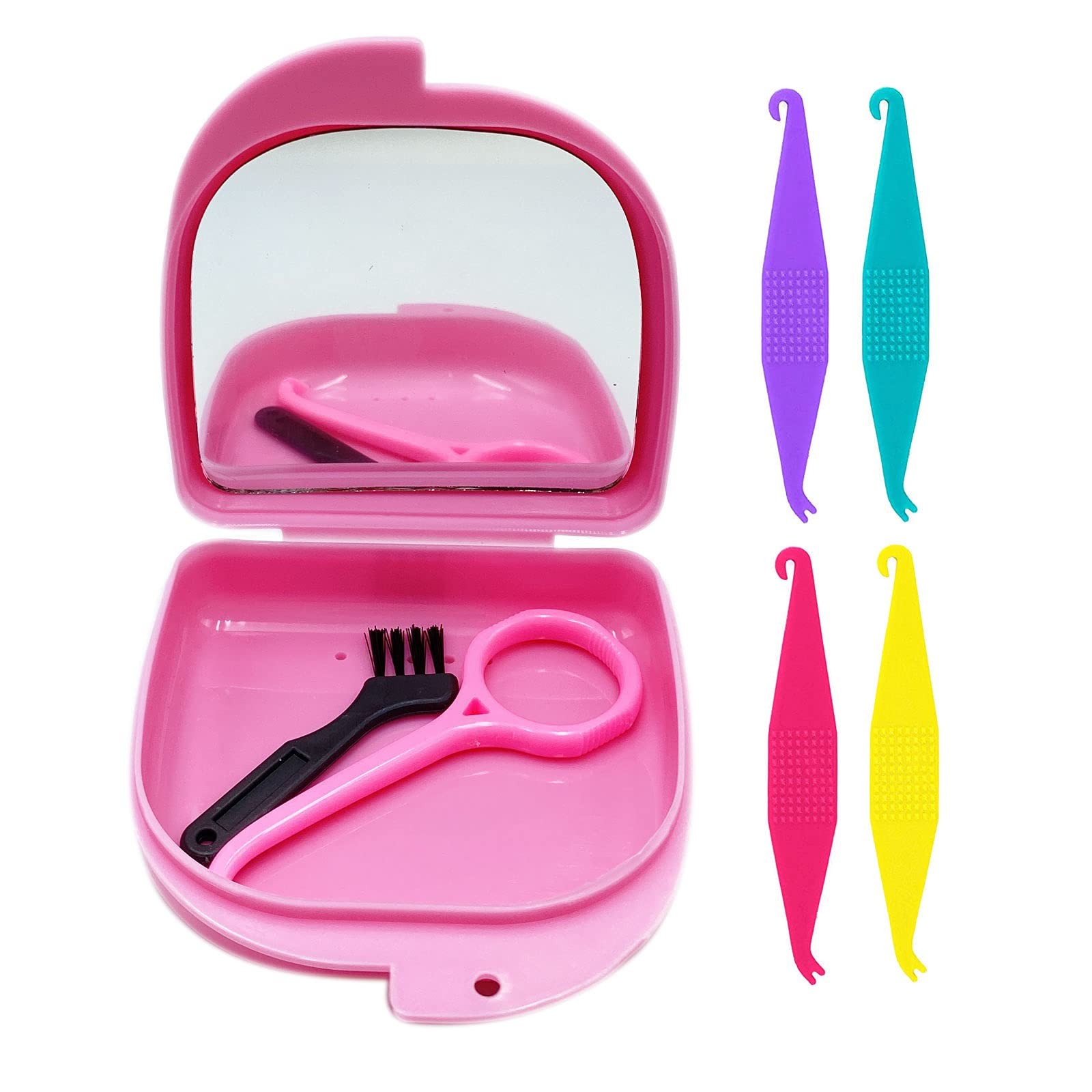 HRASY Oral Care Disassembly Kit/7pcs Including 1 Retainer Case With Pink