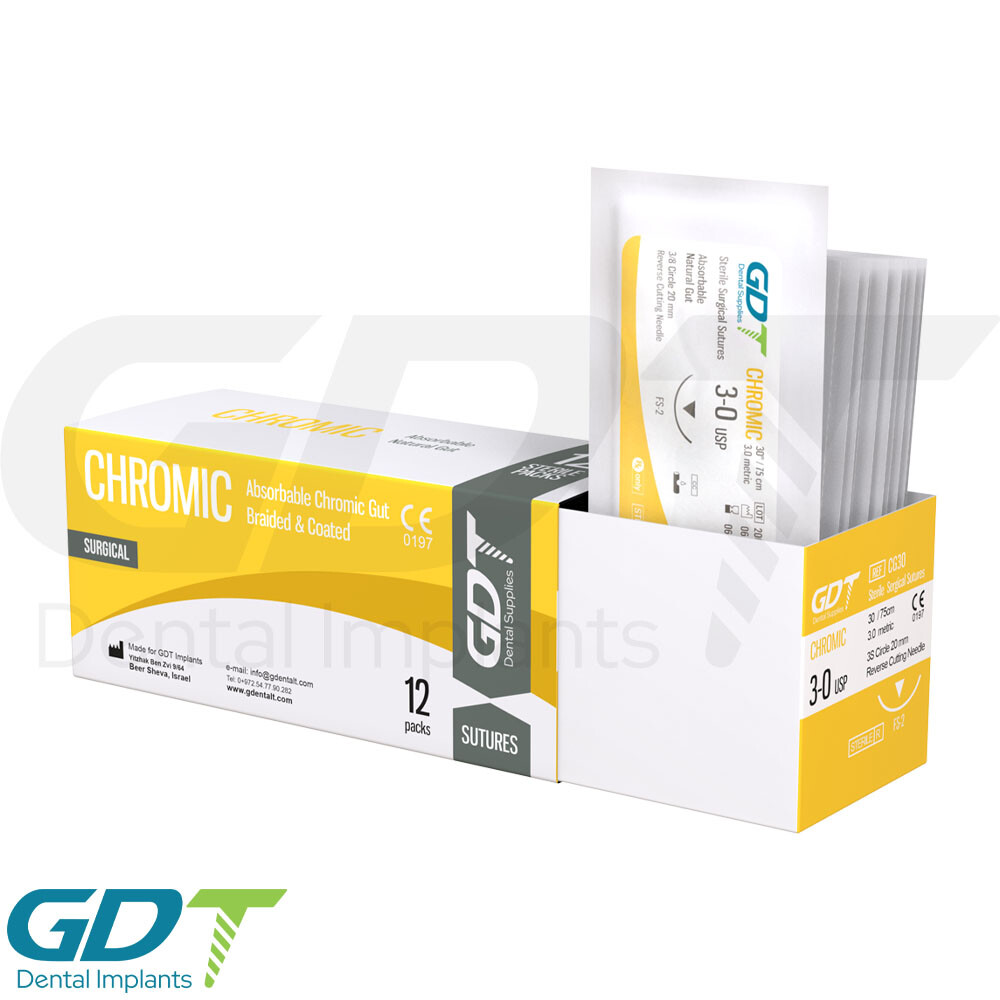 5 Collagen Monofilament Chr0mic Gut Sterile Sutur3s 12pcs 20mm Reverse Cutting