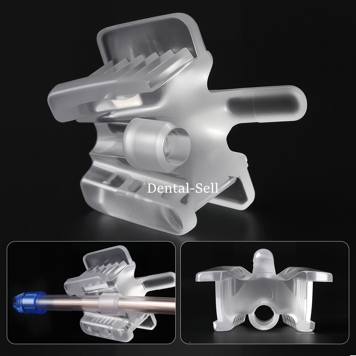 Dental Silicone Mouth Support Holding Saliva Ejector Suction Tip Occlusal Pad