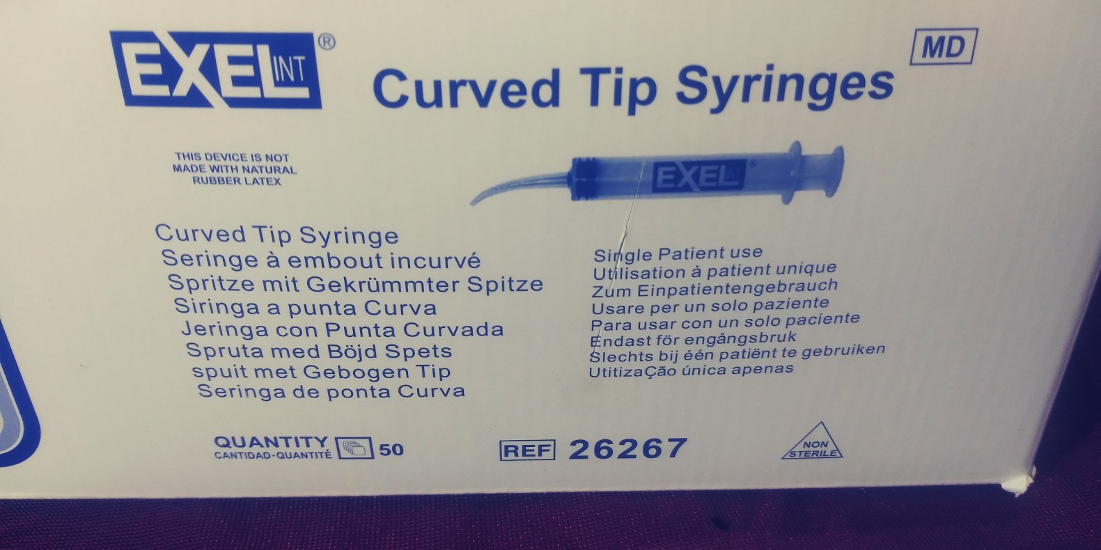 50pc Exel Int 26267 12ml Curved Tip Syringe