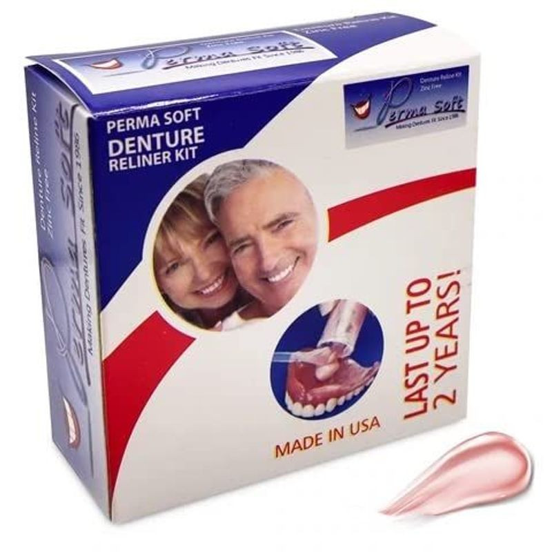 Perma Soft Denture Reline Kit- 2 Boxes (relines 4 2 Count (Pack of 1), White