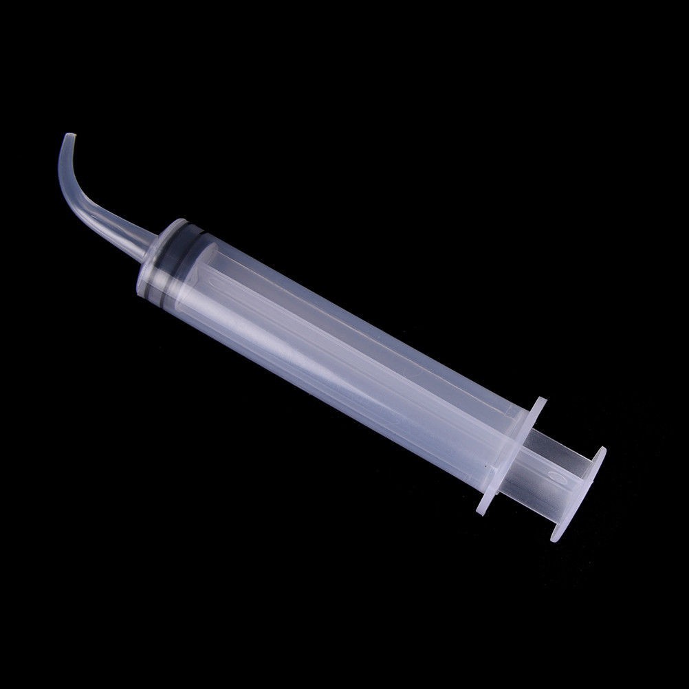 Dental Utility Oral Disposable Irrigation Syringe Long Curved Tips 12ml (12cc)