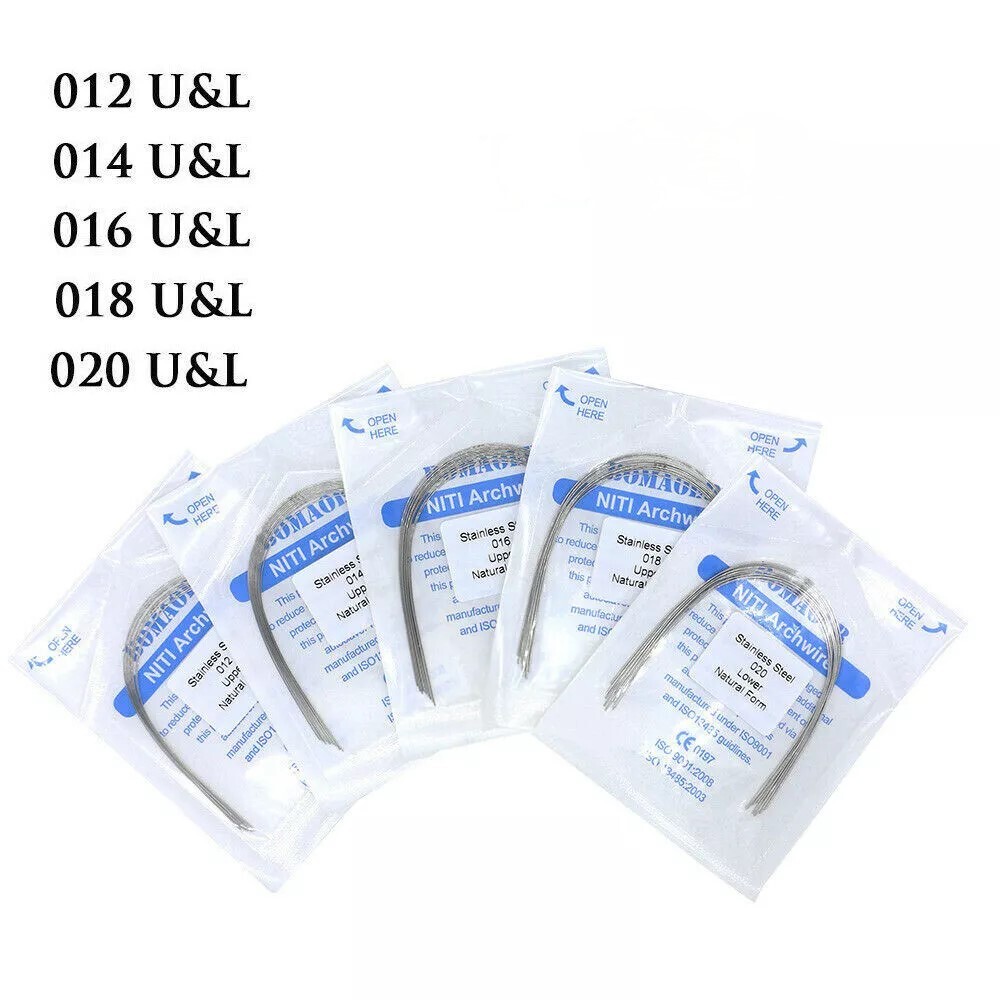 10 Packs Dental Orthodontic Stainless Steel Arch Wires Natural Form 10 sizes