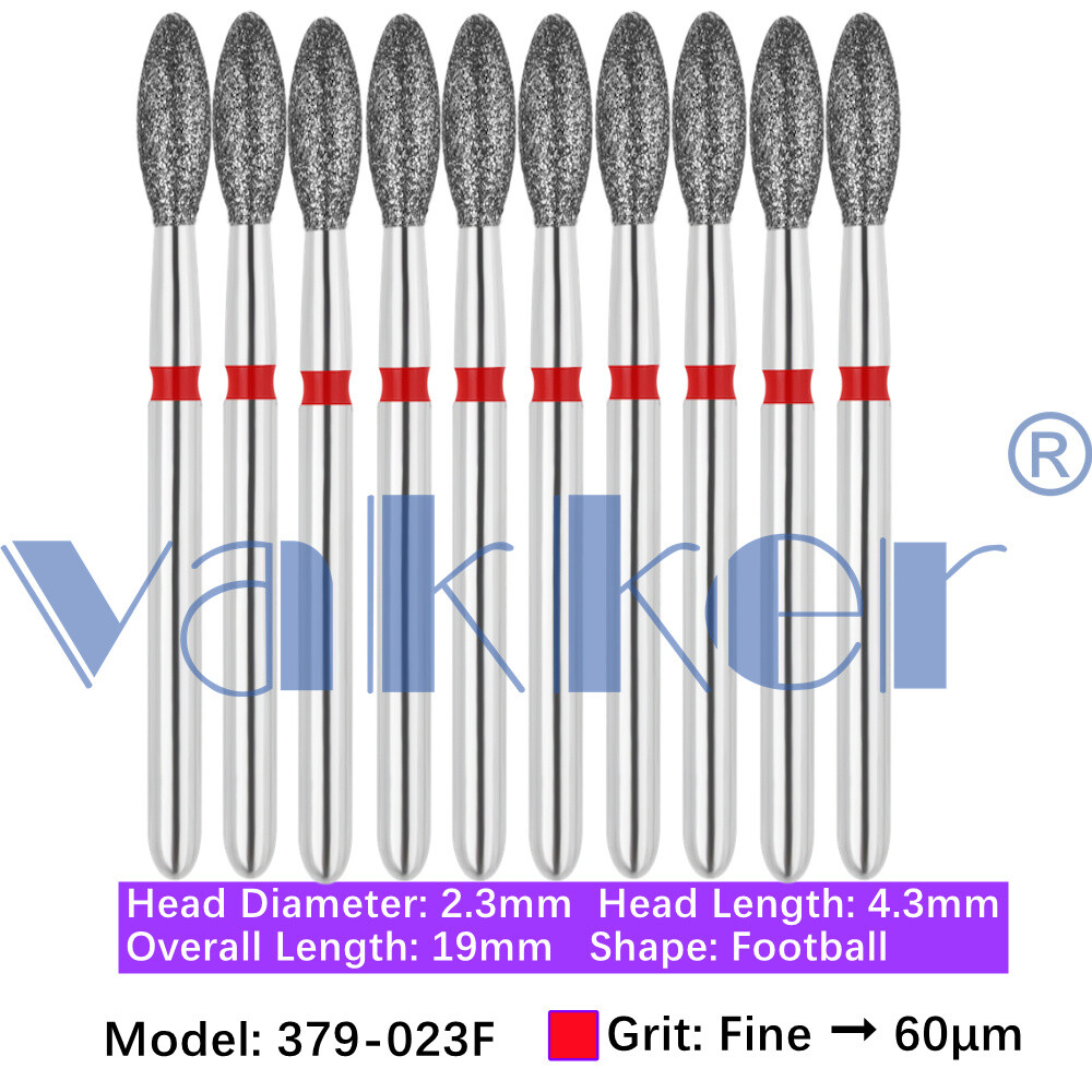 Vakker® 10pc/pk Diamond Burs Egg Diamond Bur Super Fine Medium Coarse