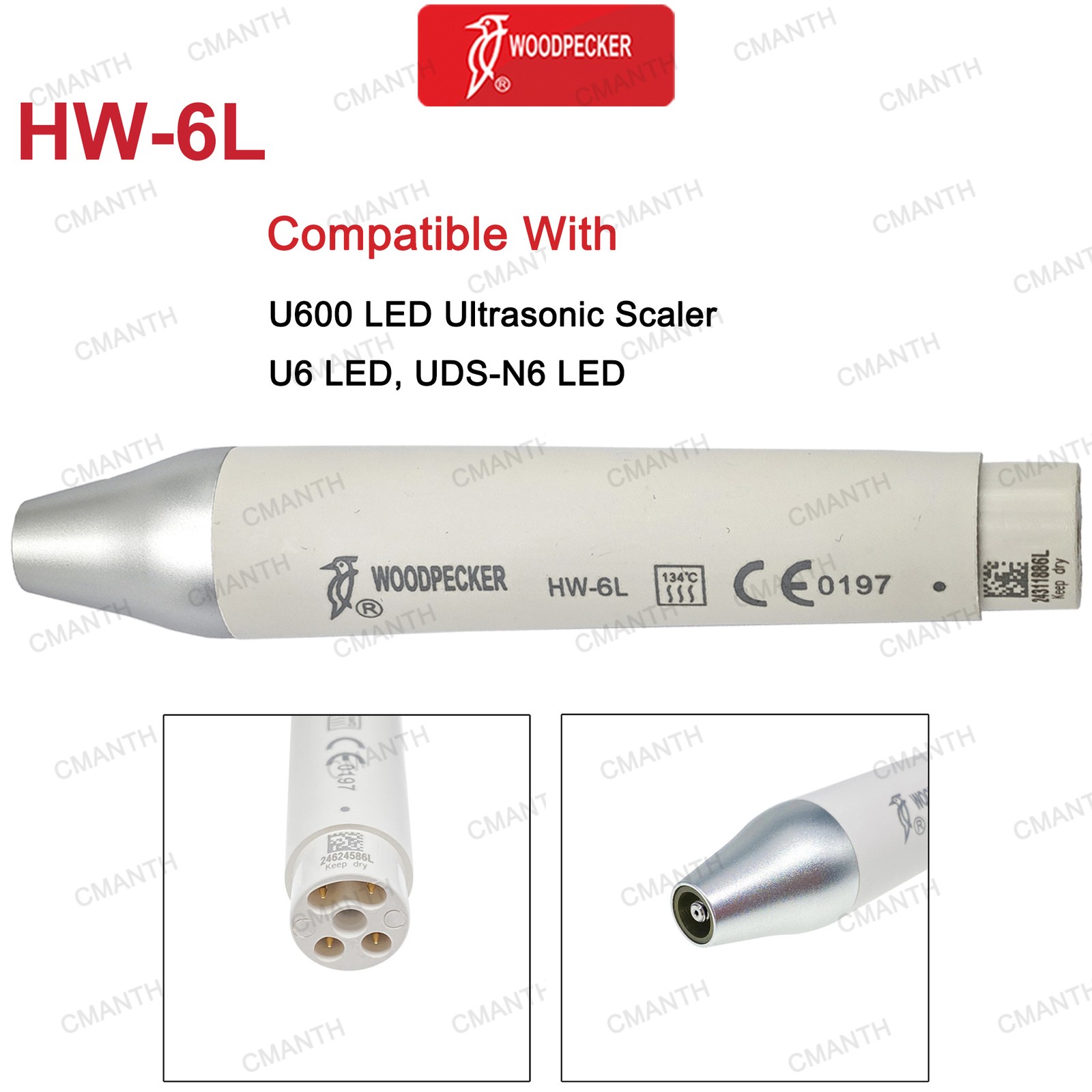 Woodpecker DTE Dental Ultrasonic Scaler Handpiece LED Light Fit EMS NSK SATELEC