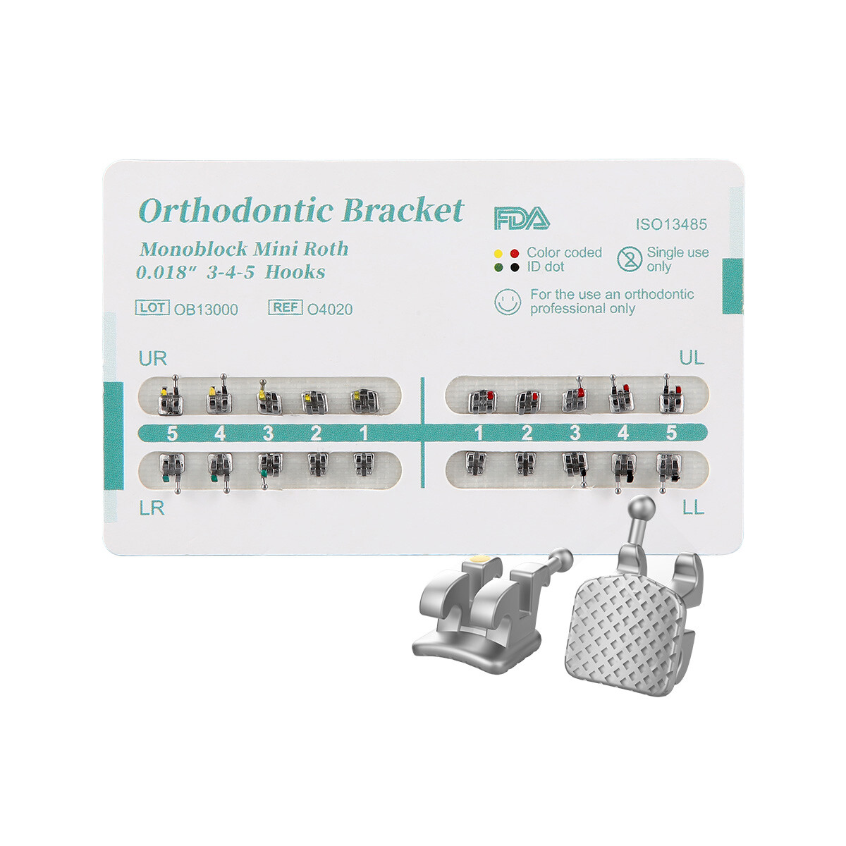 Dental Orthodontic Brackets Braces Mini MBT Roth.022 Hook 345 /NITI Arch Wires