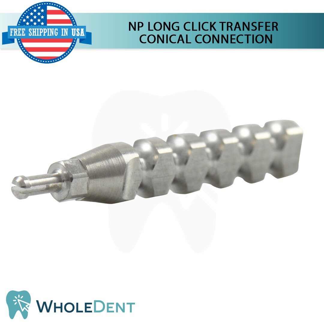 5x Dental NP Clip Transfer Impression Coping 15mm Closed Tray Conical 2.25mm