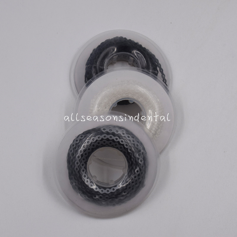 Dental Orthodontic Elastic Power Chain Long/Short/Continuous Gray Black Clear