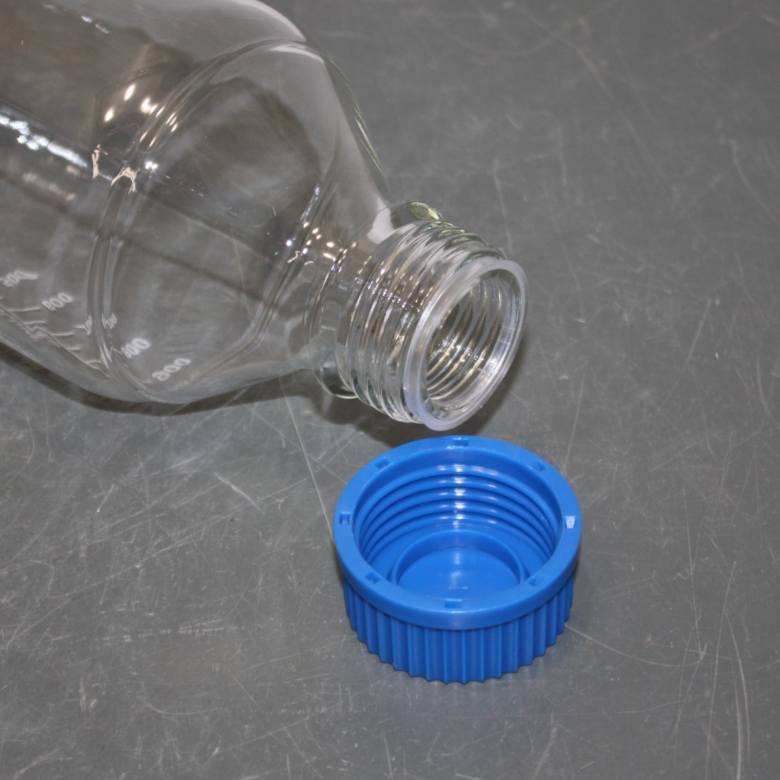 (10) Kimble Media Bottles 14395-1000, 1L / 1000mL, Borosilicate Glass, GL45 Cap