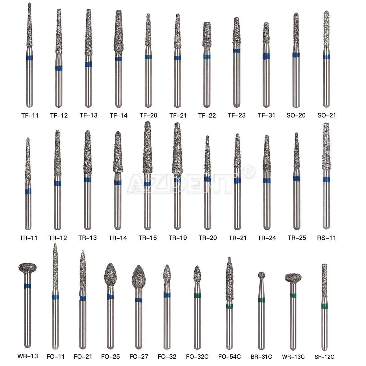 Dental Diamond Burs Drill FG 1.6mm Round Taper For High Speed Handpiece 5pc/Pack