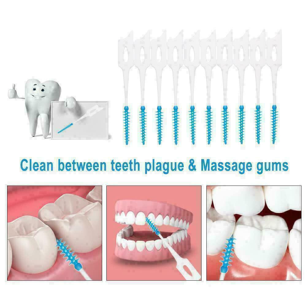 Dental Oral Interdental Teeth Soft Care Tool Cleaning Rubber Floss Gum Brush Kit