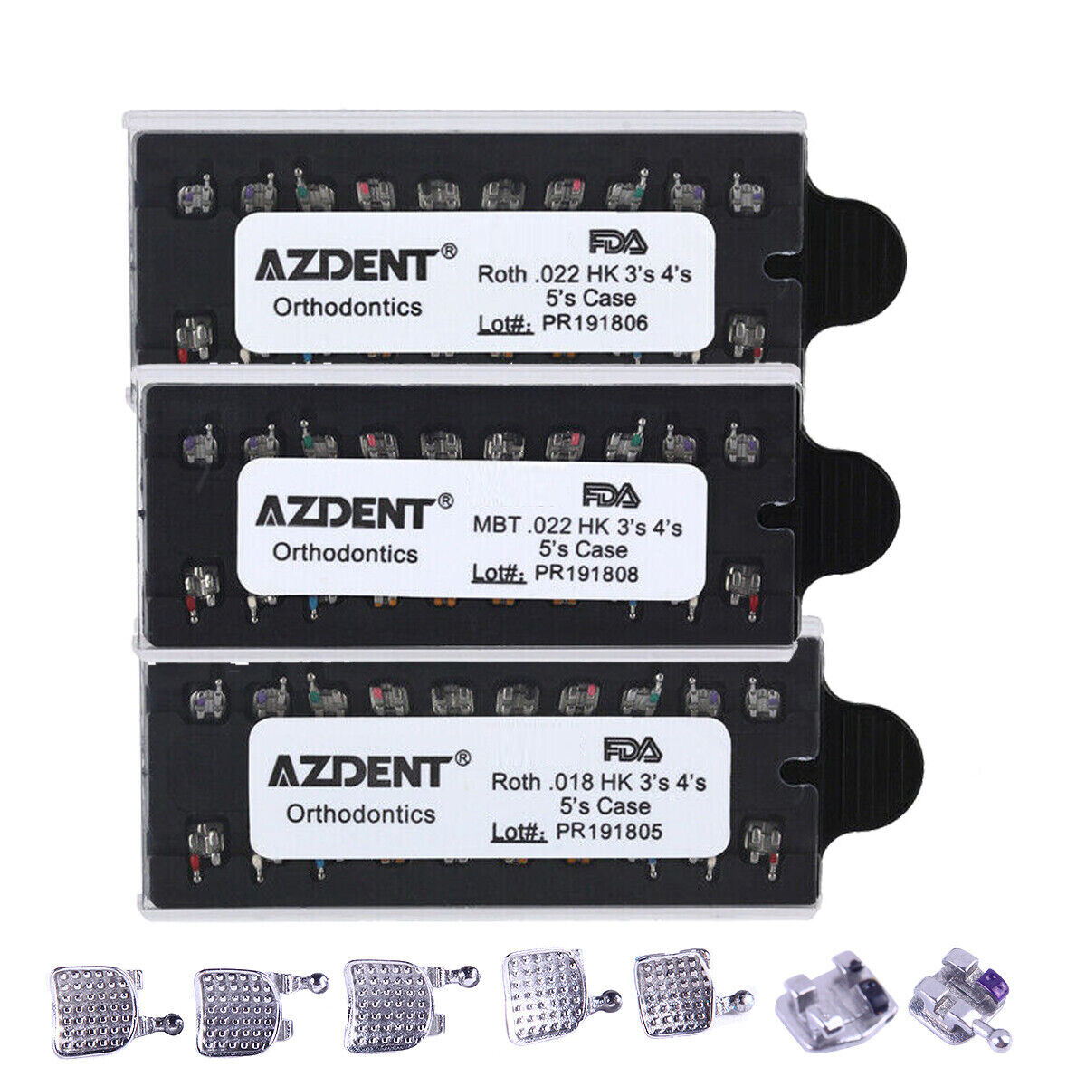 AZDENT Dental Ortho MIM Monoblock Brackets Braces Mini Roth/MBT 022/018 Hk 3/345