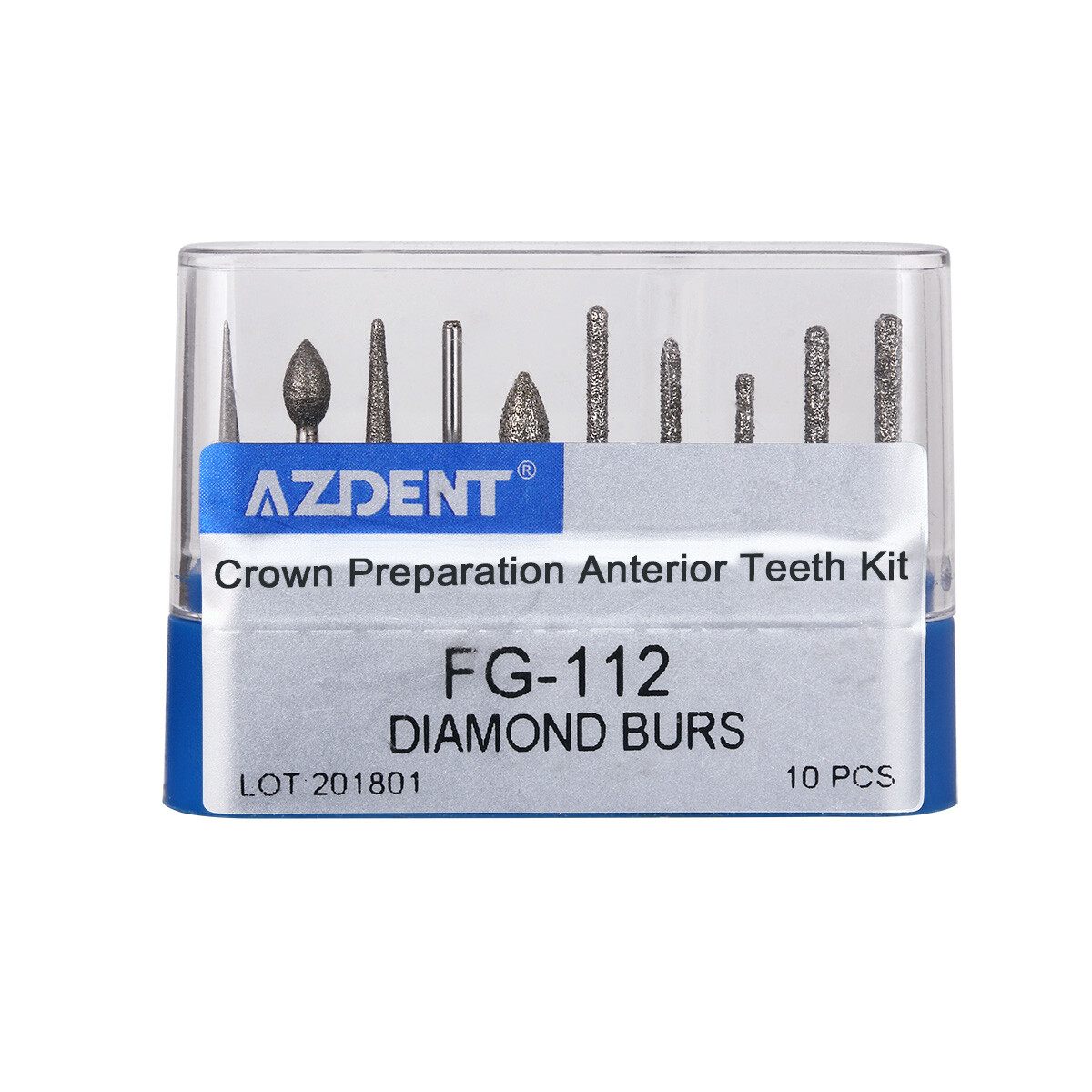 AZDENT Dental Diamond Burs FG Crown Preparation Anterior/Molar kit FG112 FG113