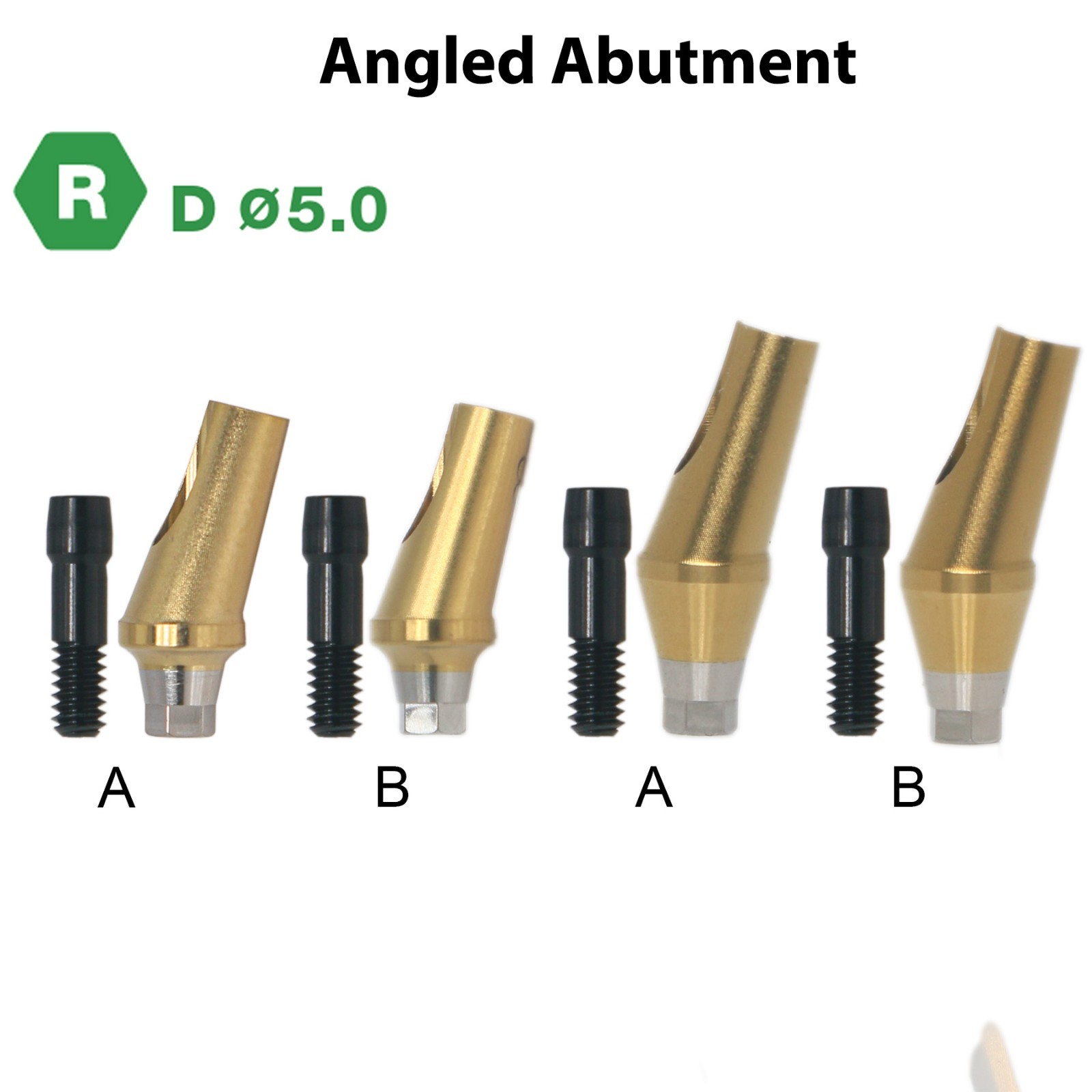 US Dental 17° Angled Anatomic Abutment For Hiossen Osstem Mini/Regular Platform