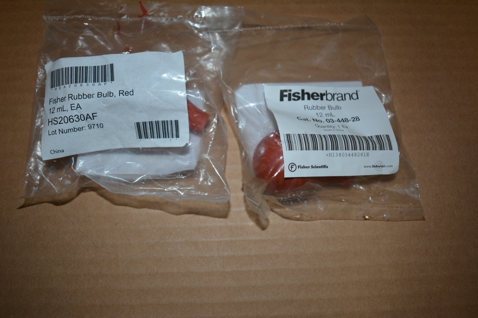 Lot of (2) Fisherbrand Rubber Bulb 12ml Cat. No. 03-448-28