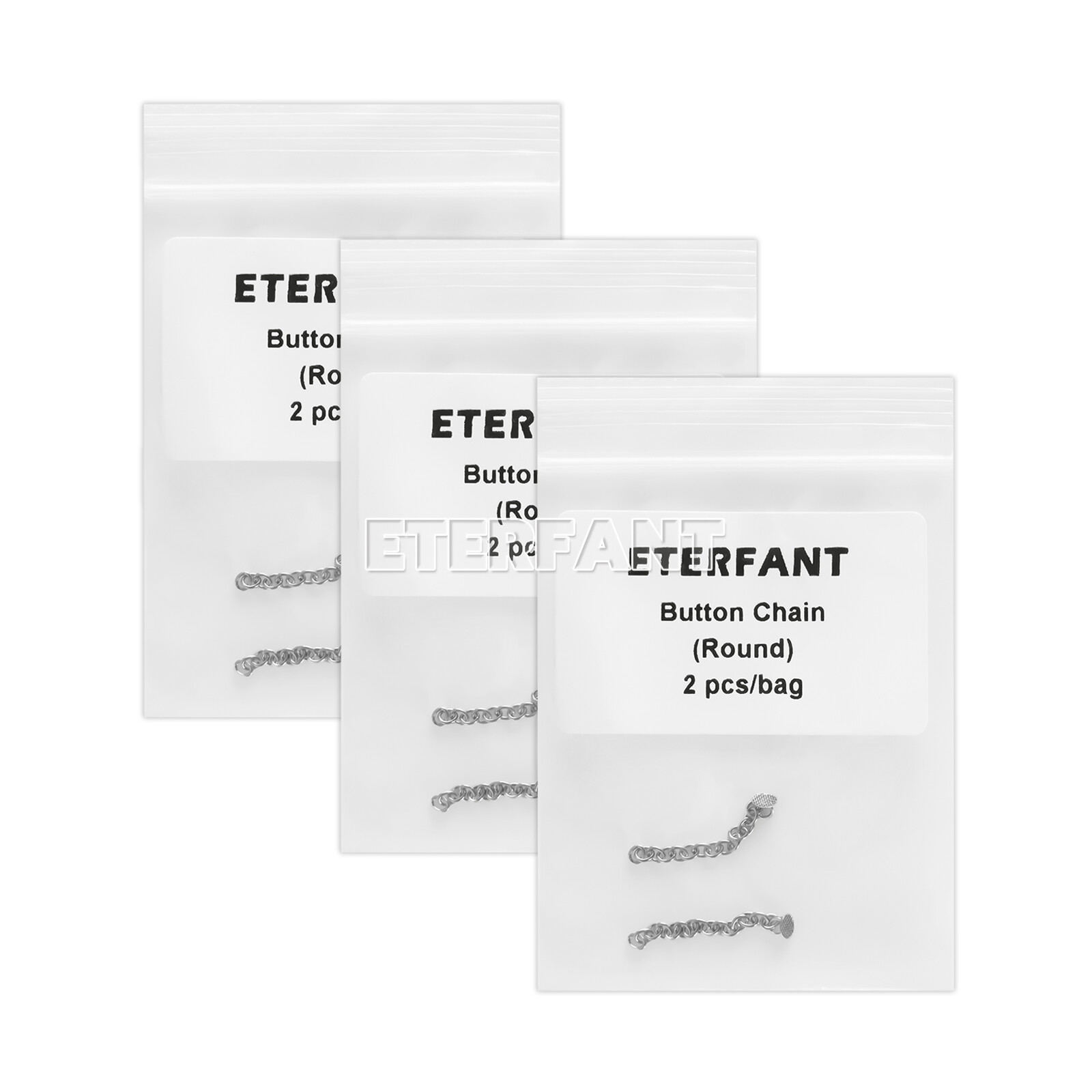 ETERFANT Dental Ortho Lingual Button Traiction Chains Round Plated Silver/Gold