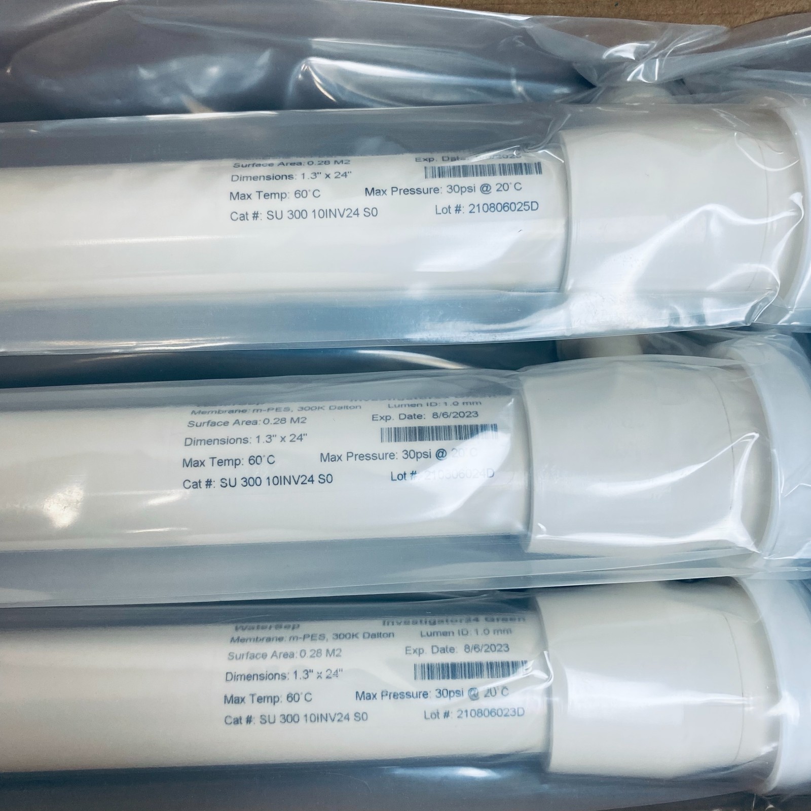 Sartorius WaterSep Investigator24 Green Hollow Fiber Filter 300 kDa Pack of 3