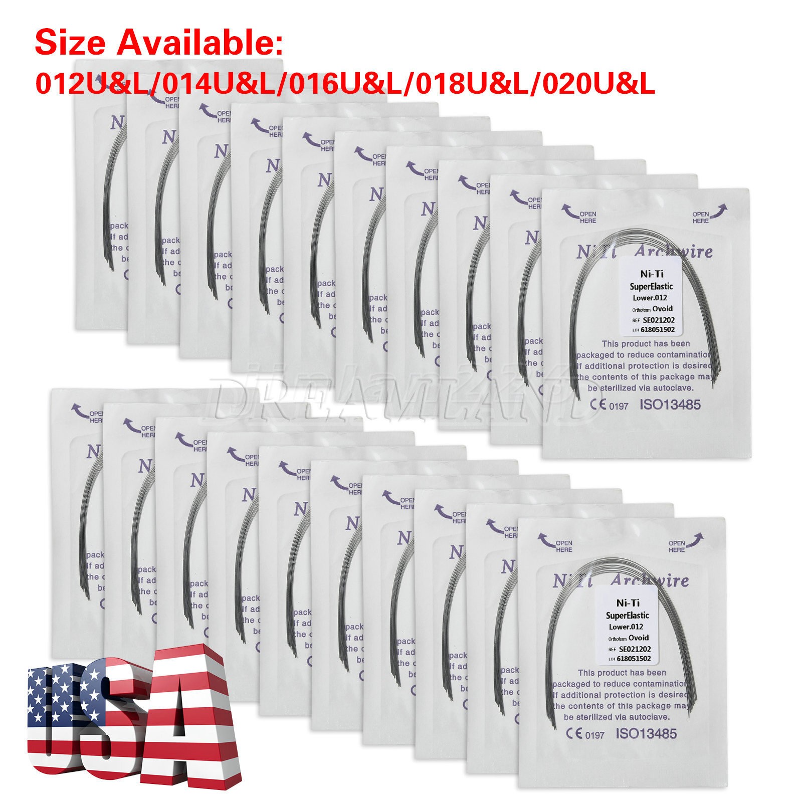 10 packs Arcos de Dental Ortodoncia Redondos Niti Arco de Alambre Su Arch Wire