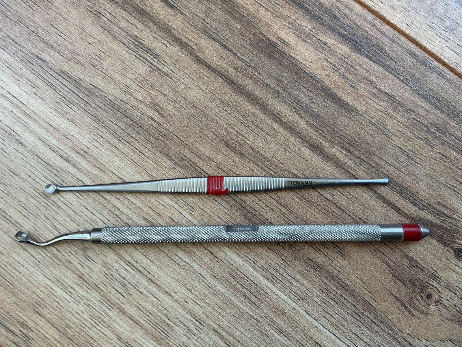 2-Tiemann Surgical Dermal Curette Size Unknown Stainless Steel Instrument German