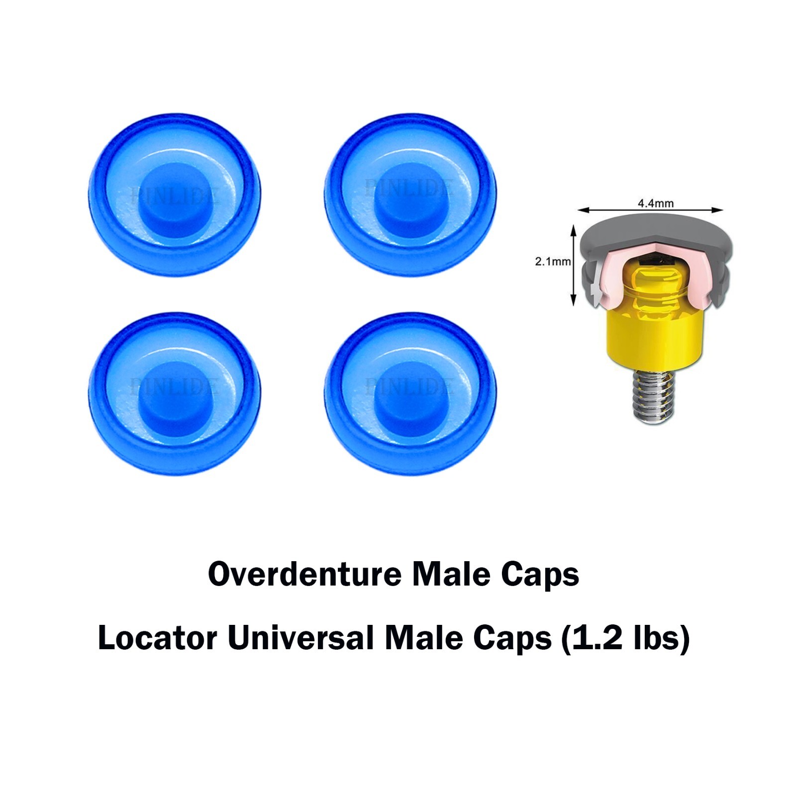 US Universal Dental Retention Male Caps 0.8lb 1.2lb 2.4lb Metal Housing