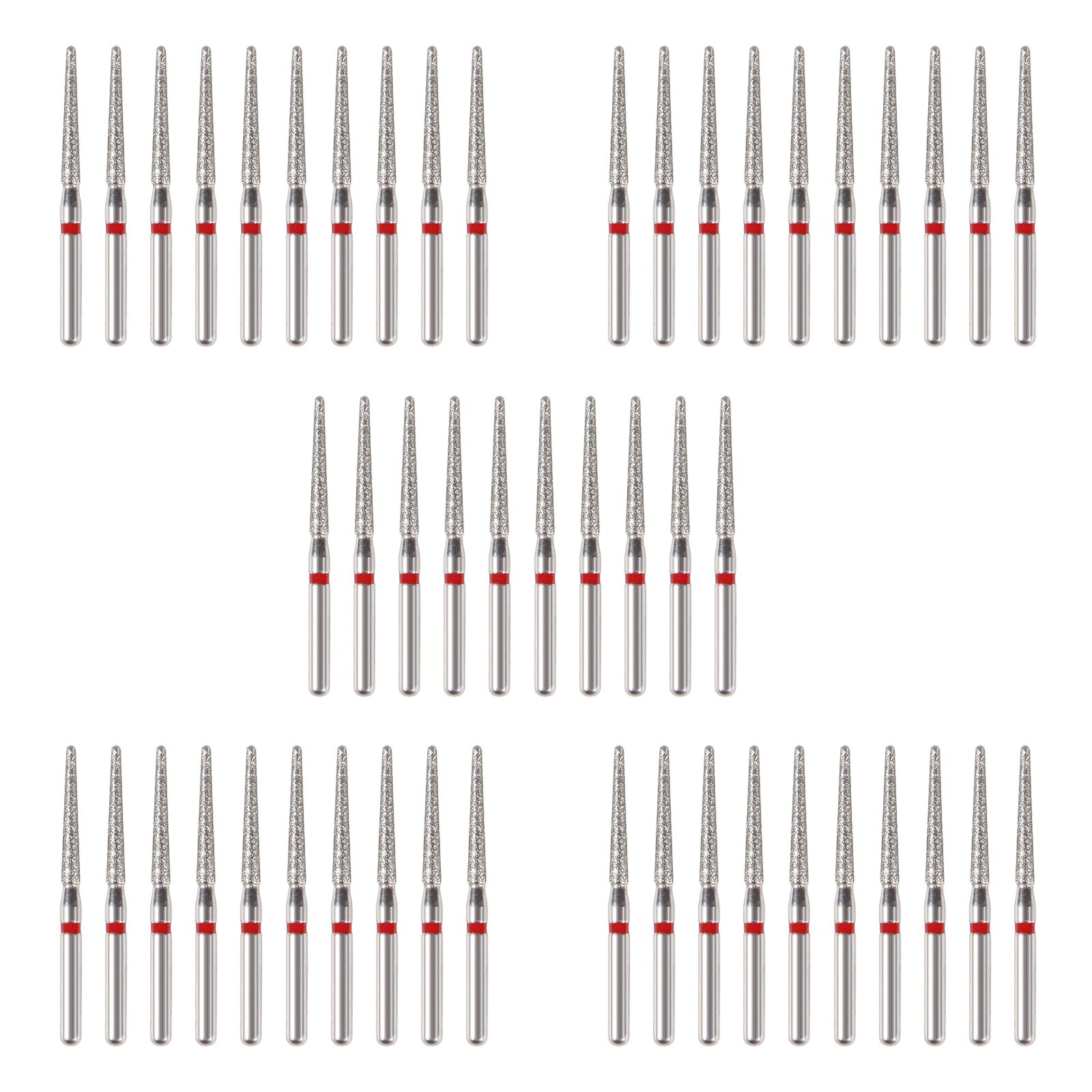 50pcs Dental Turbine Taper Diamond Burs TR for High Speed Handpiece 5Pc/Pack