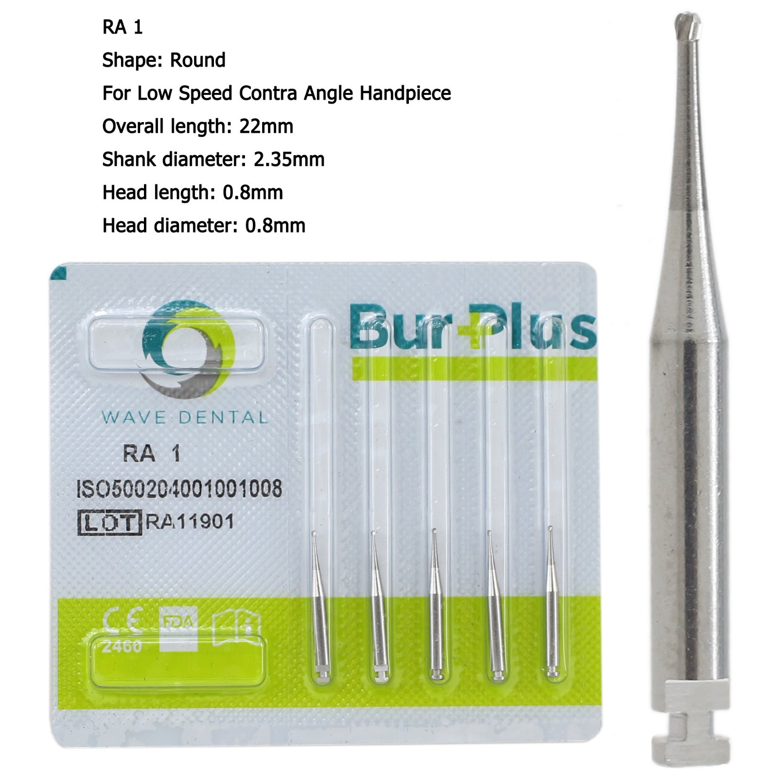 Dental RA Latch Round Burs Surgical Bur Carbide 2 4 6 For Low Speed Contra Angle