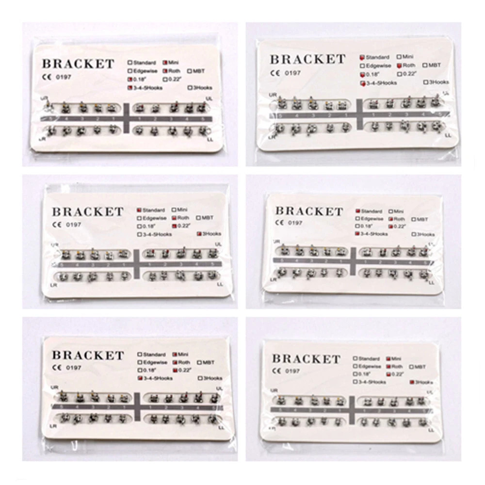 Dental Orthodontic Metal Bracket Braces Edgewise Roth/Mini/Standard 018/022 Slot