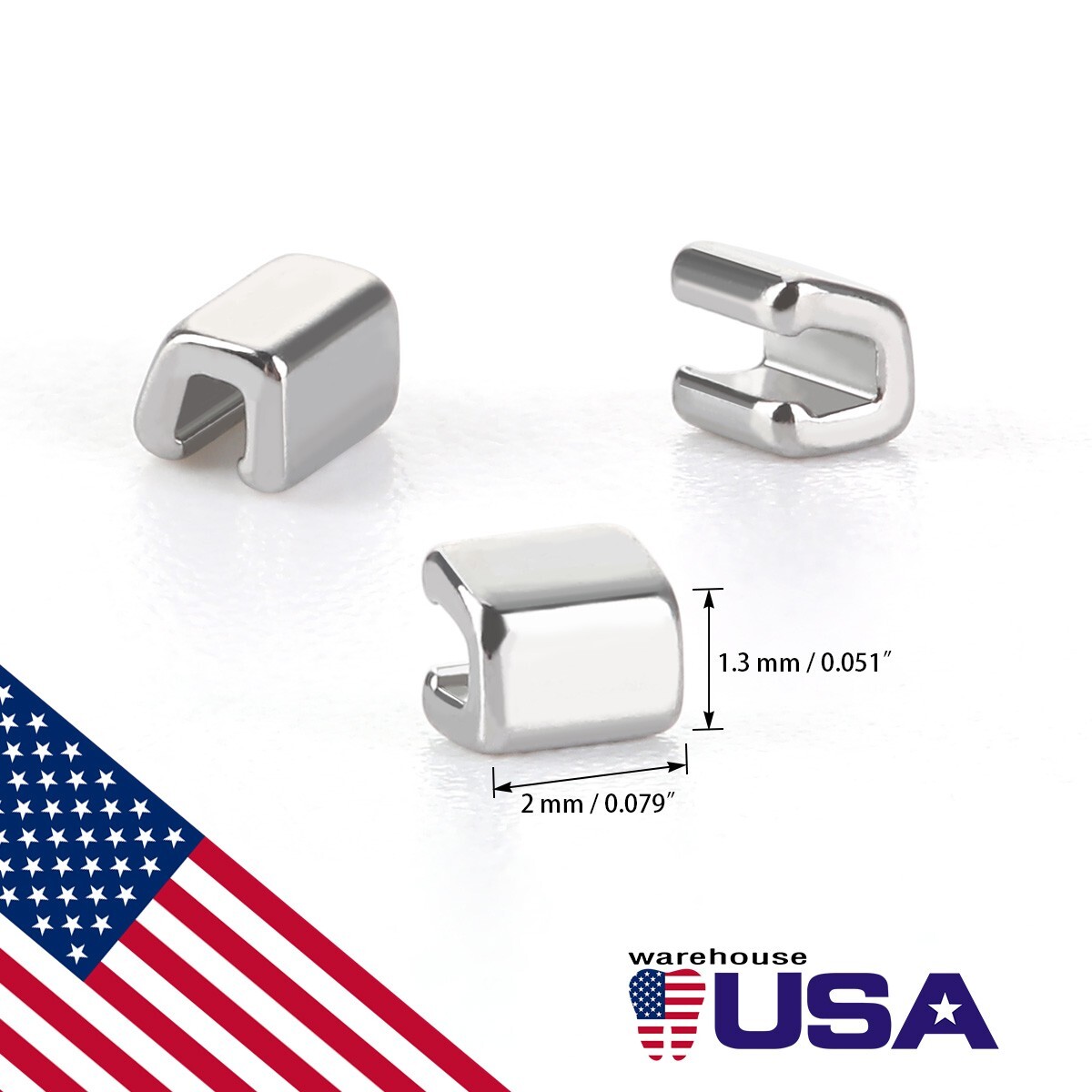 AZDENT Dental Orthodontic Crimpable Hook Stops Stainless Steel for Arch wires