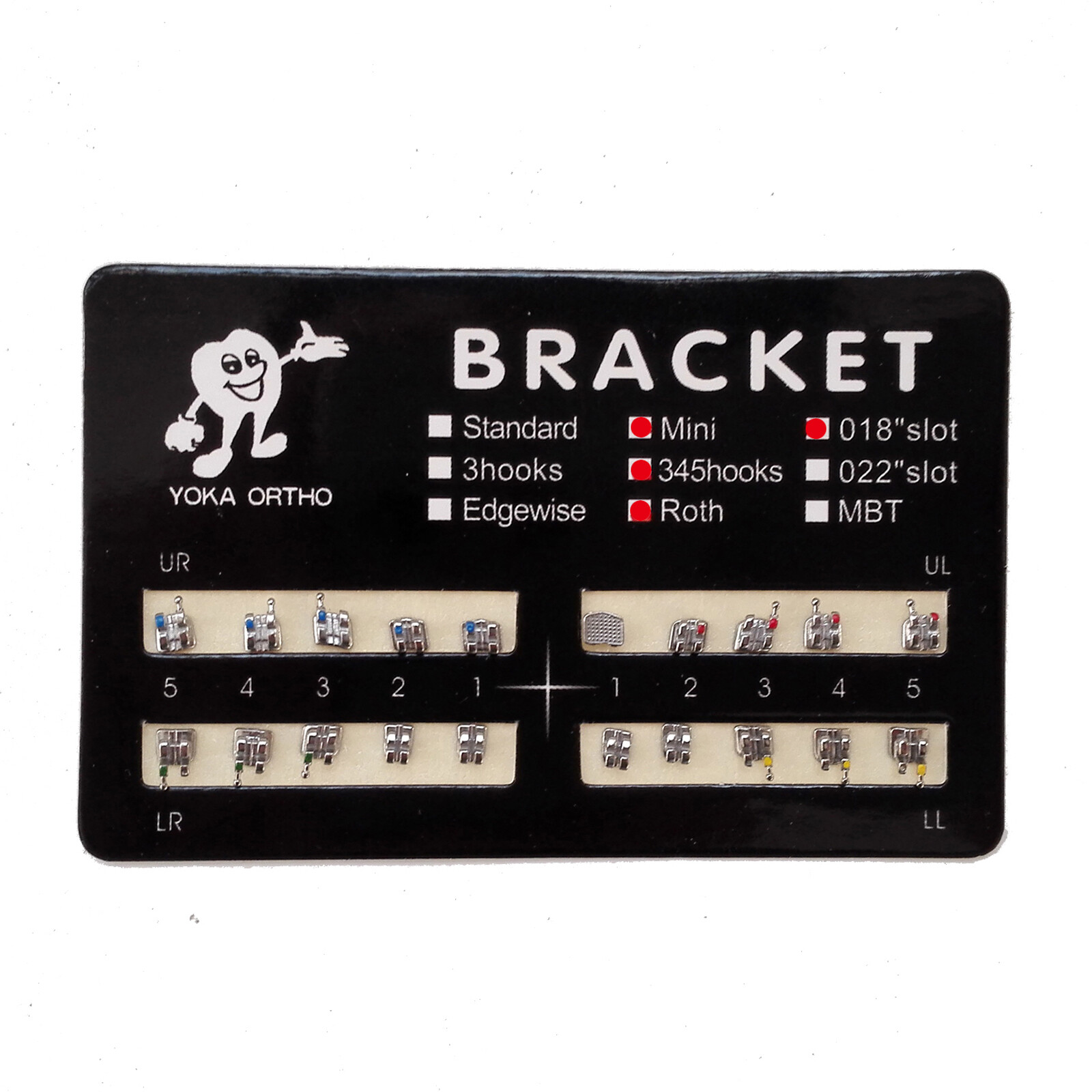 YOKA Dental Ortho Metal Brackets Braces Mini Standard Roth MBT 022 018 345 Hooks