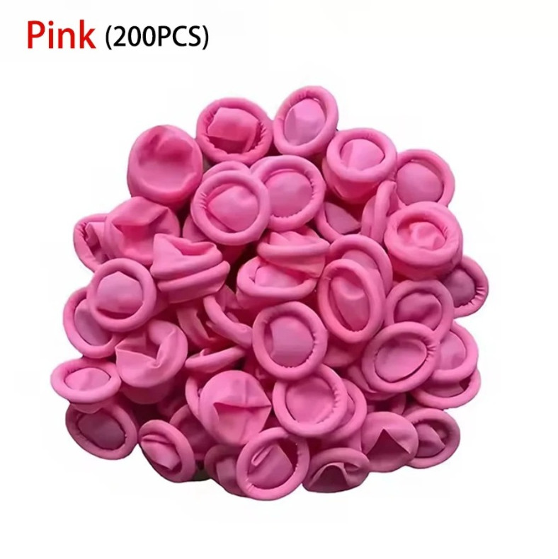 200pcs Multi-Color Disposable Latex Finger Cots Powder-Free Anti-Slip – NEW