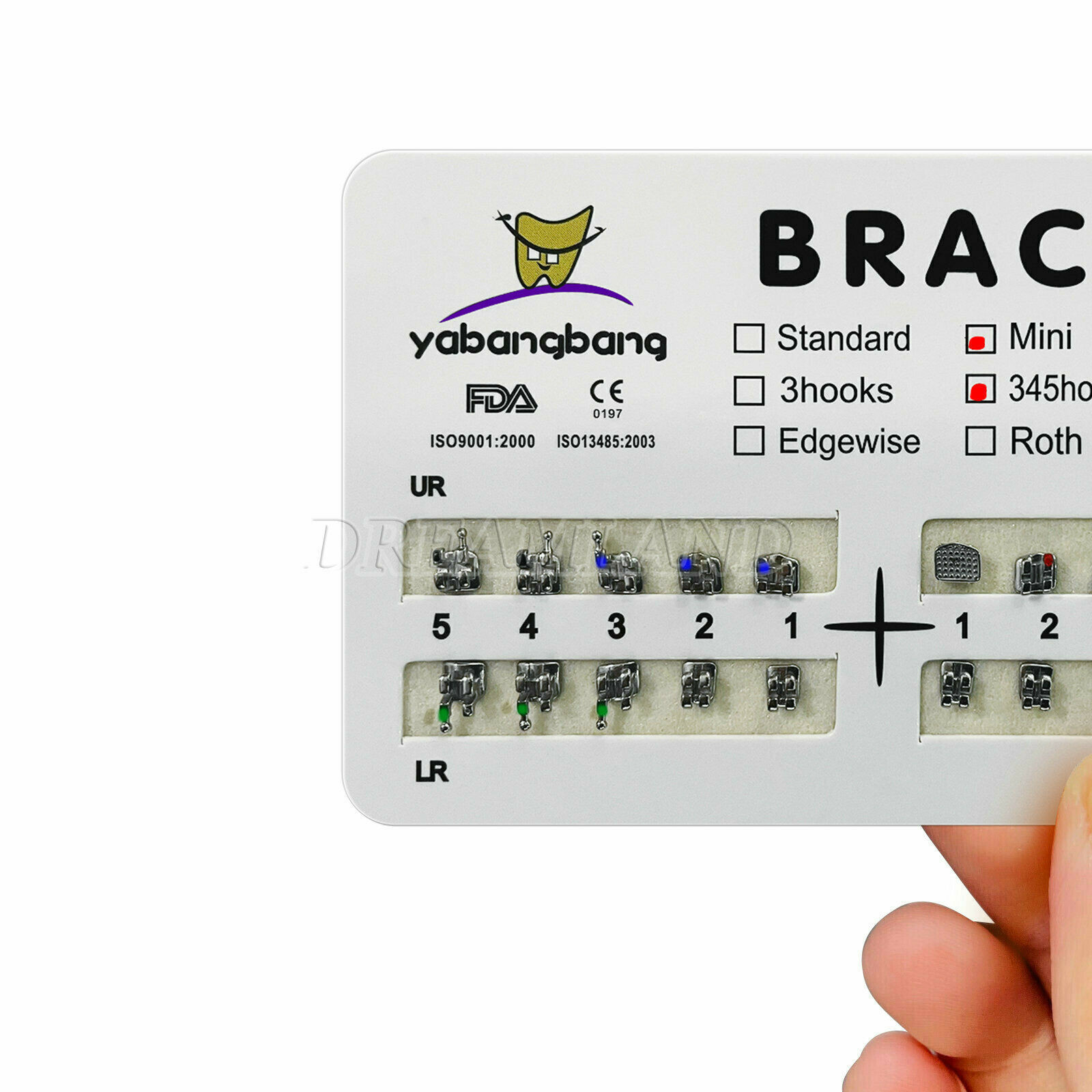 100 pack Dental Orthodontic Metal Bracket Mini MBT 0.22″Slot 345 Hooks #1 USA