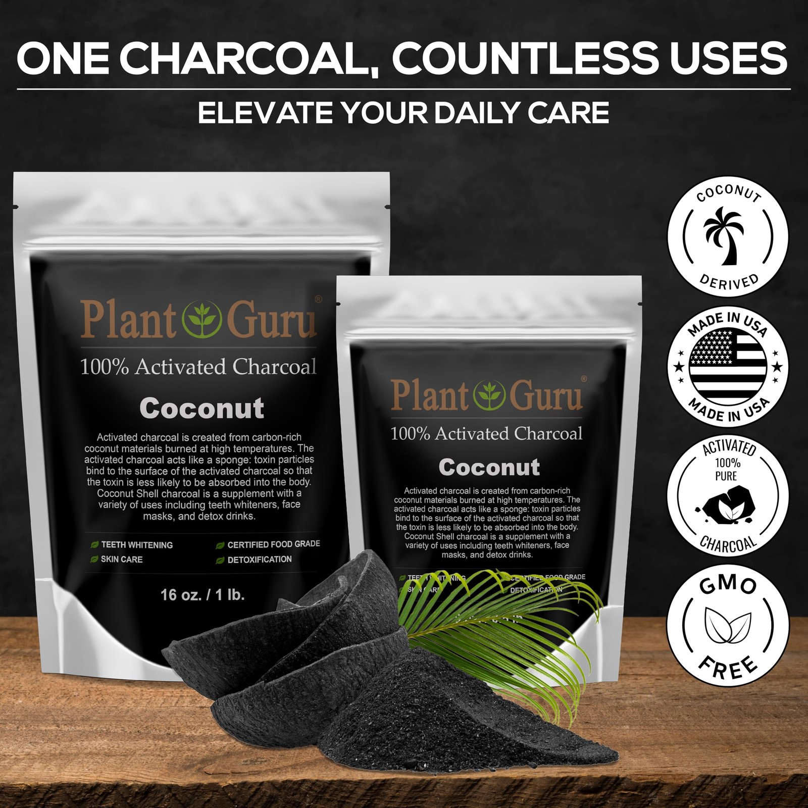 Activated Charcoal Powder Bulk – 1.75 lbs. Jar, Coconut 28 Ounce (Pack of 1)