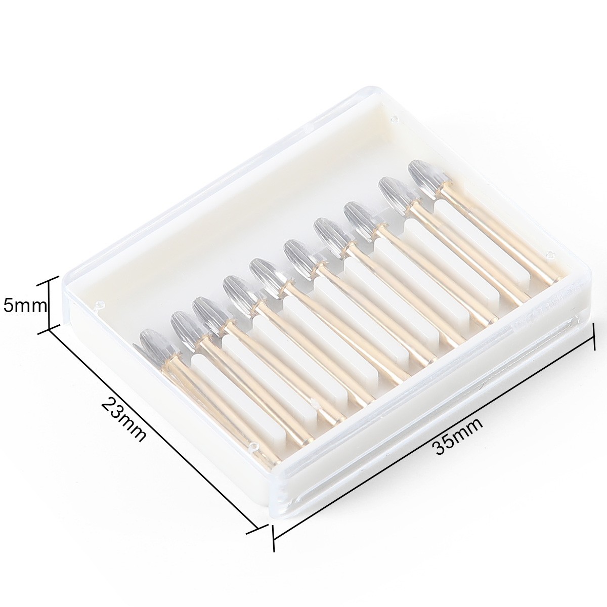 10Pcs Dental Tungsten Carbide Burs Trimming & Finishing Egg Football Bur FG 7408
