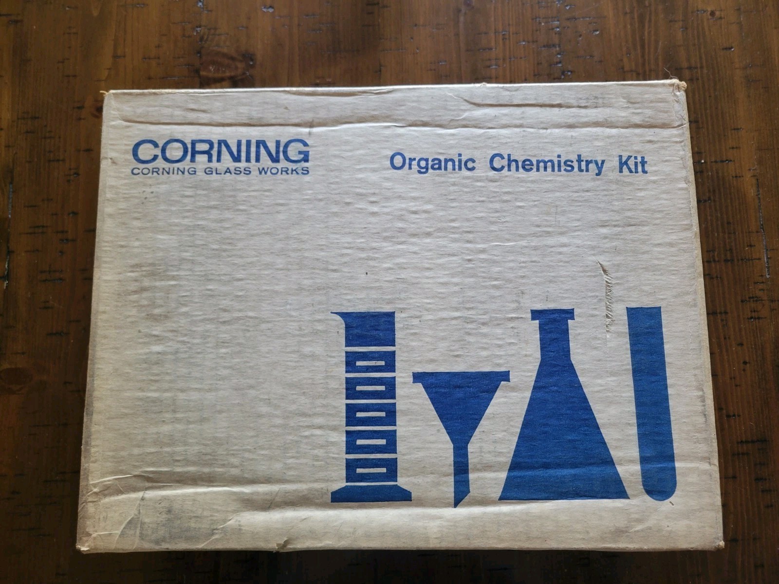 Corning Vintage Organic Chemistry Kit Pyrex Lab Glass Very Rare Factory Seal Box