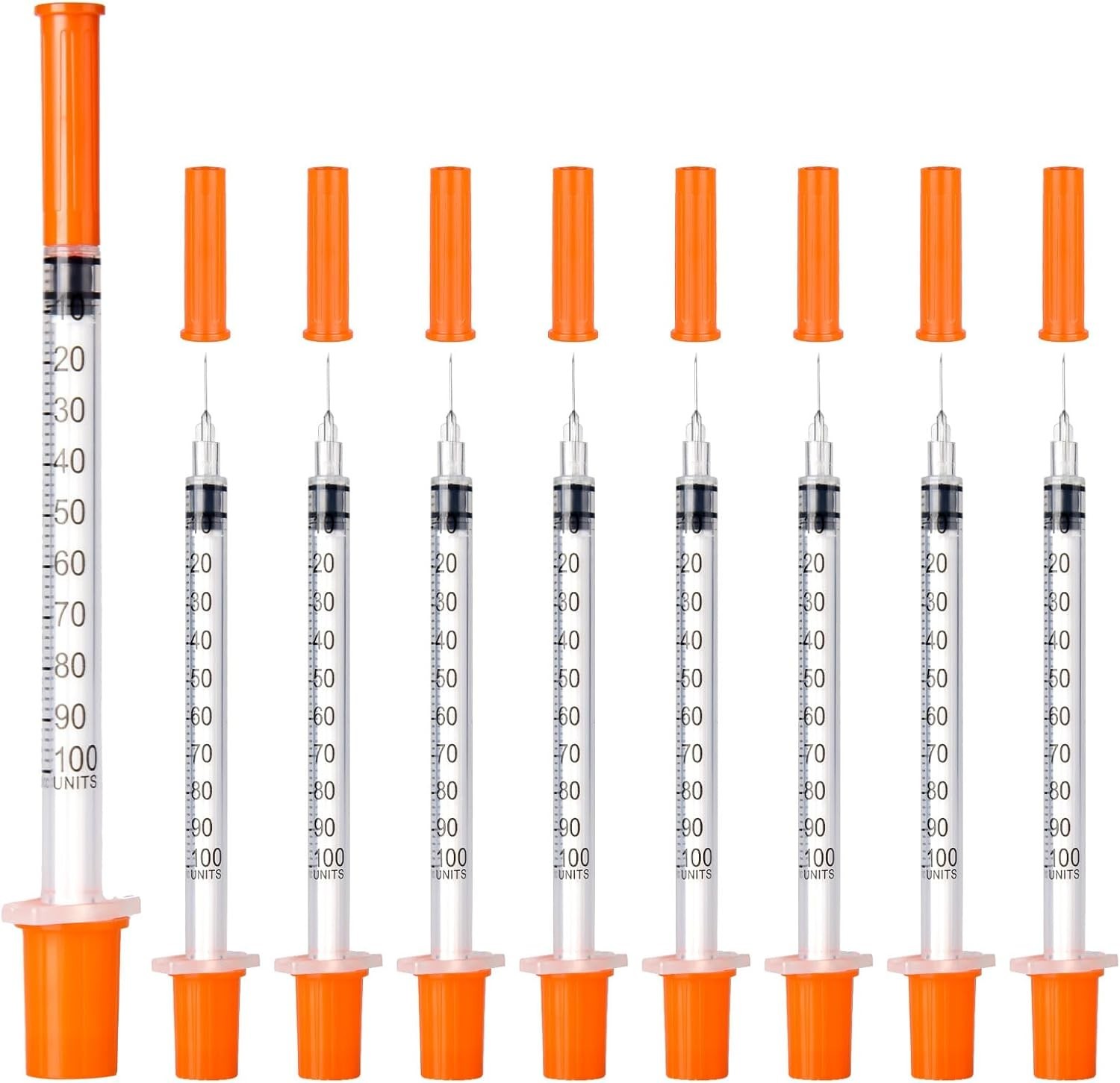 Individually Wrapped 30-Pack U-100 1ml Sterile Syringes for Precise Measurement