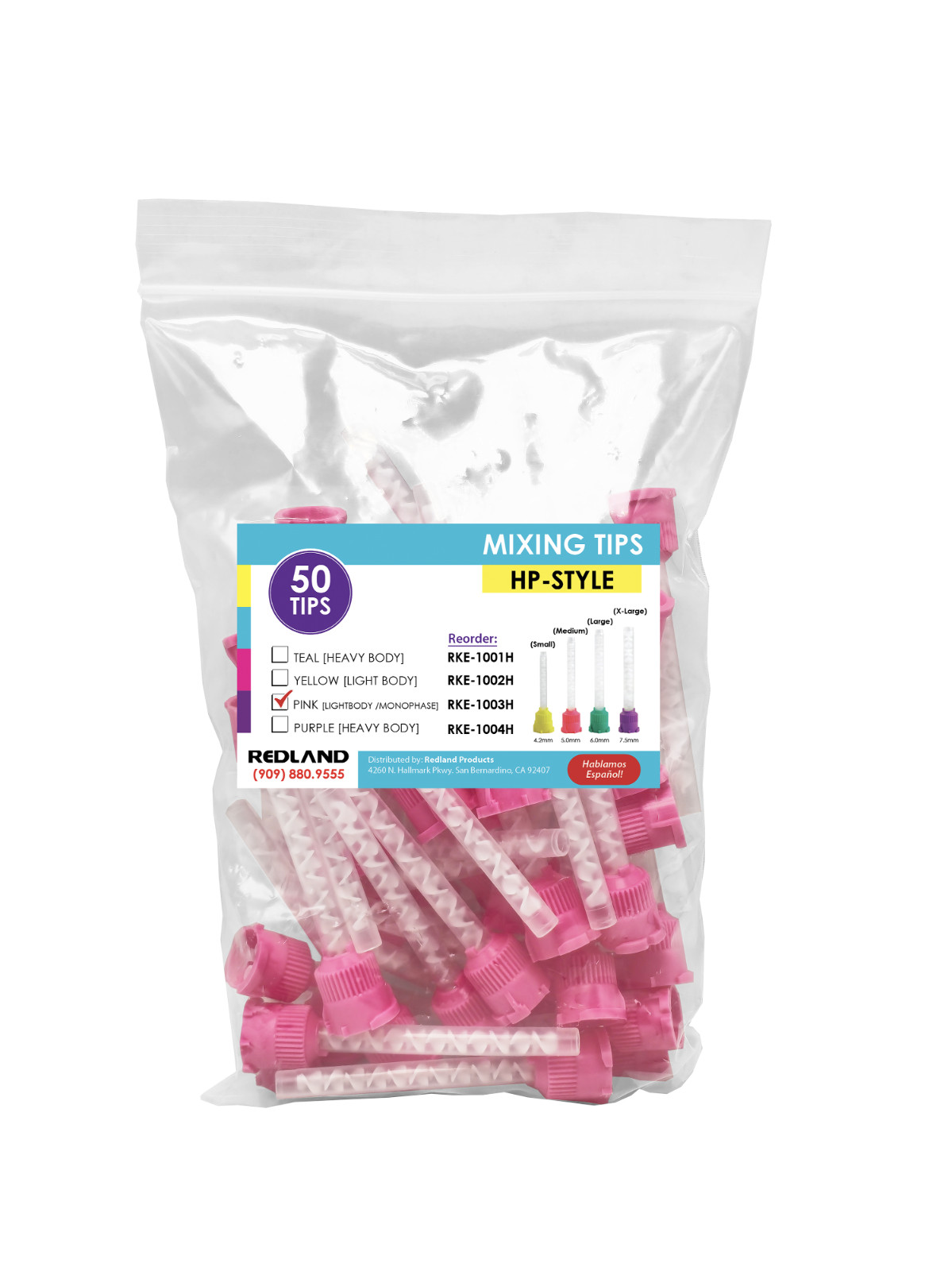 Dental Pink HP Mixing Tips 5.2mm for Gc Light Body Impression Material 50/Pack