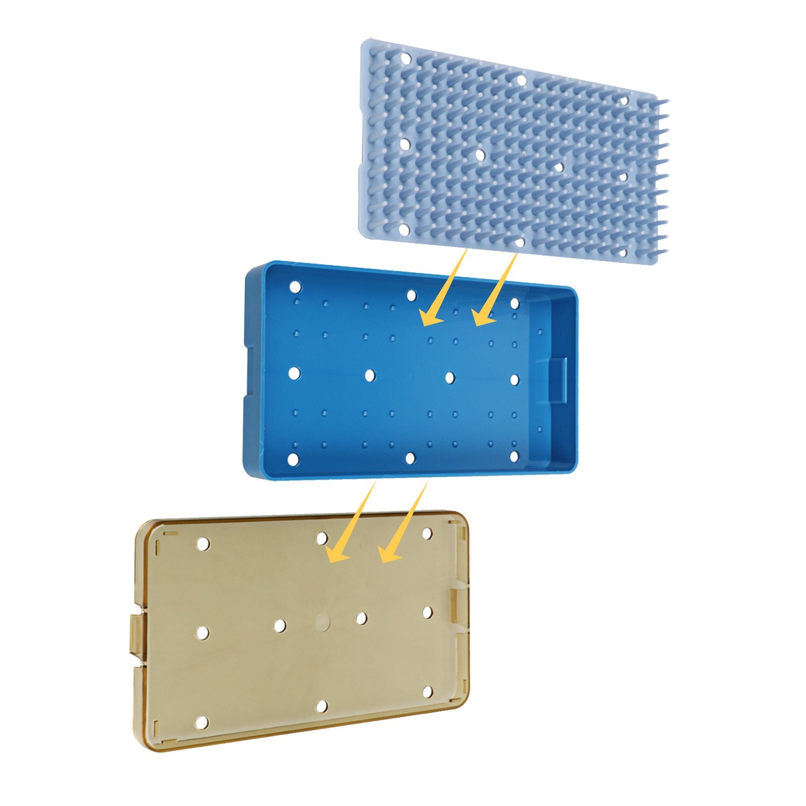 Small Size Autoclave Sterilization Tray Surgical Instrument Sterilization Box US