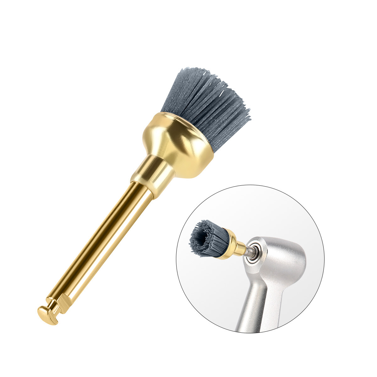 Dental Polishing Brush Silicon /Alumina CA Flat Sharp Bowl For Low Contra Angle